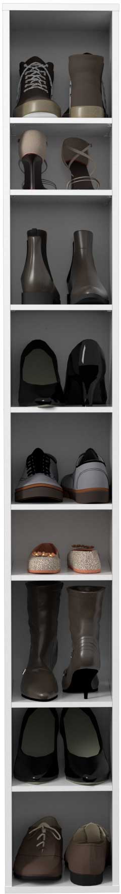 Module armoire à chaussures Stan 200cm - blanc - Image 3