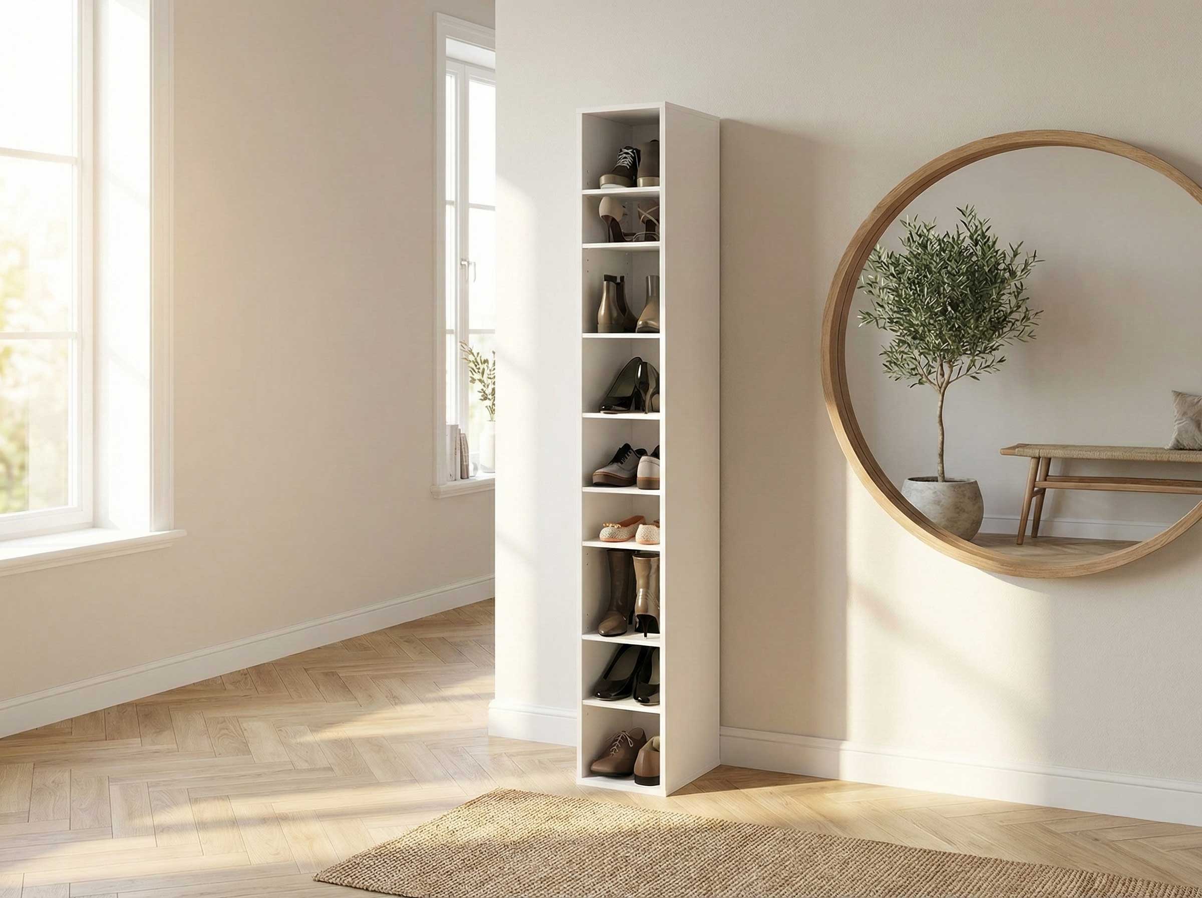 Module armoire à chaussures Stan 200cm - blanc - Image 6