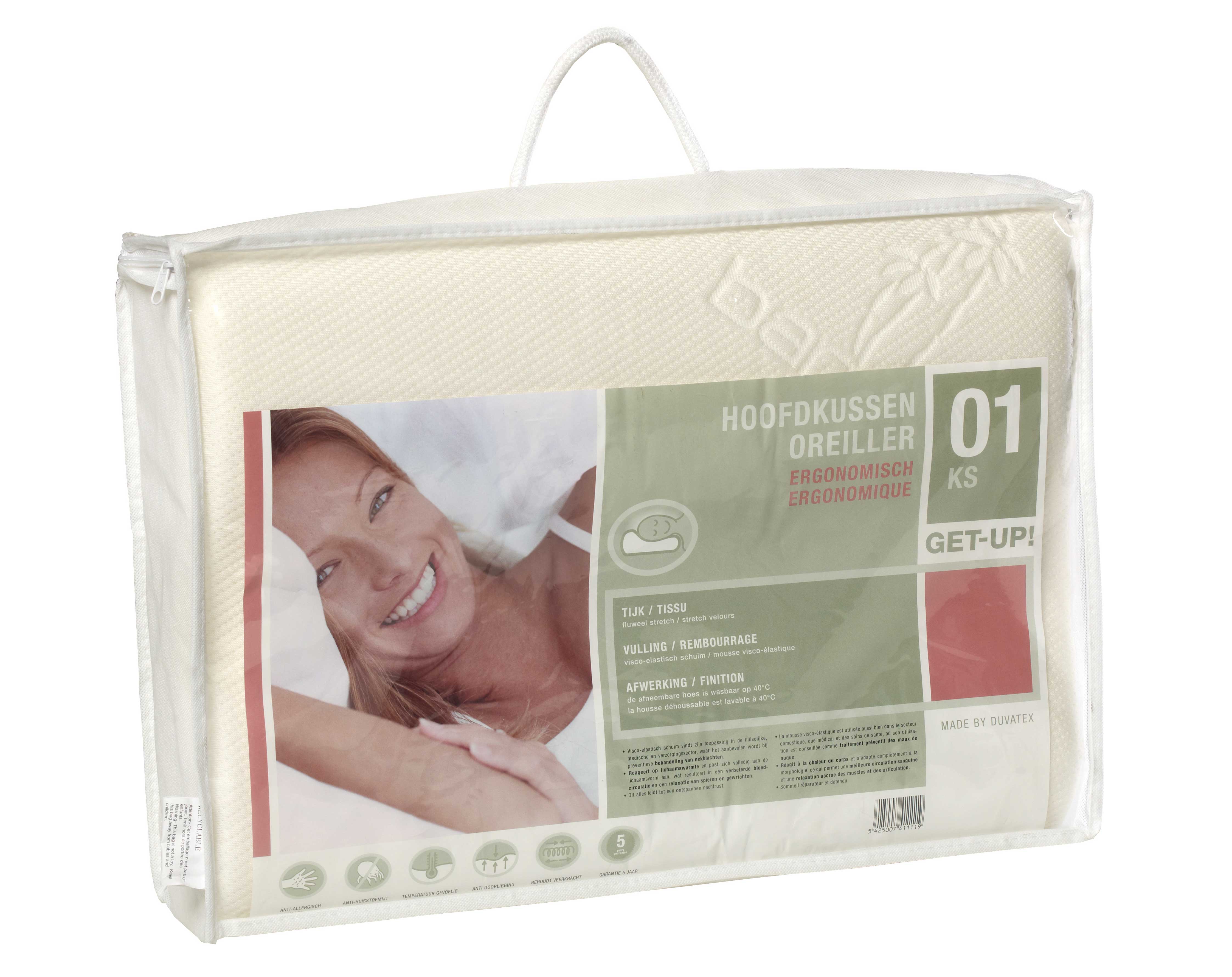 Oreiller Ergo mousse visco-élastique 52x42cm - Image 3