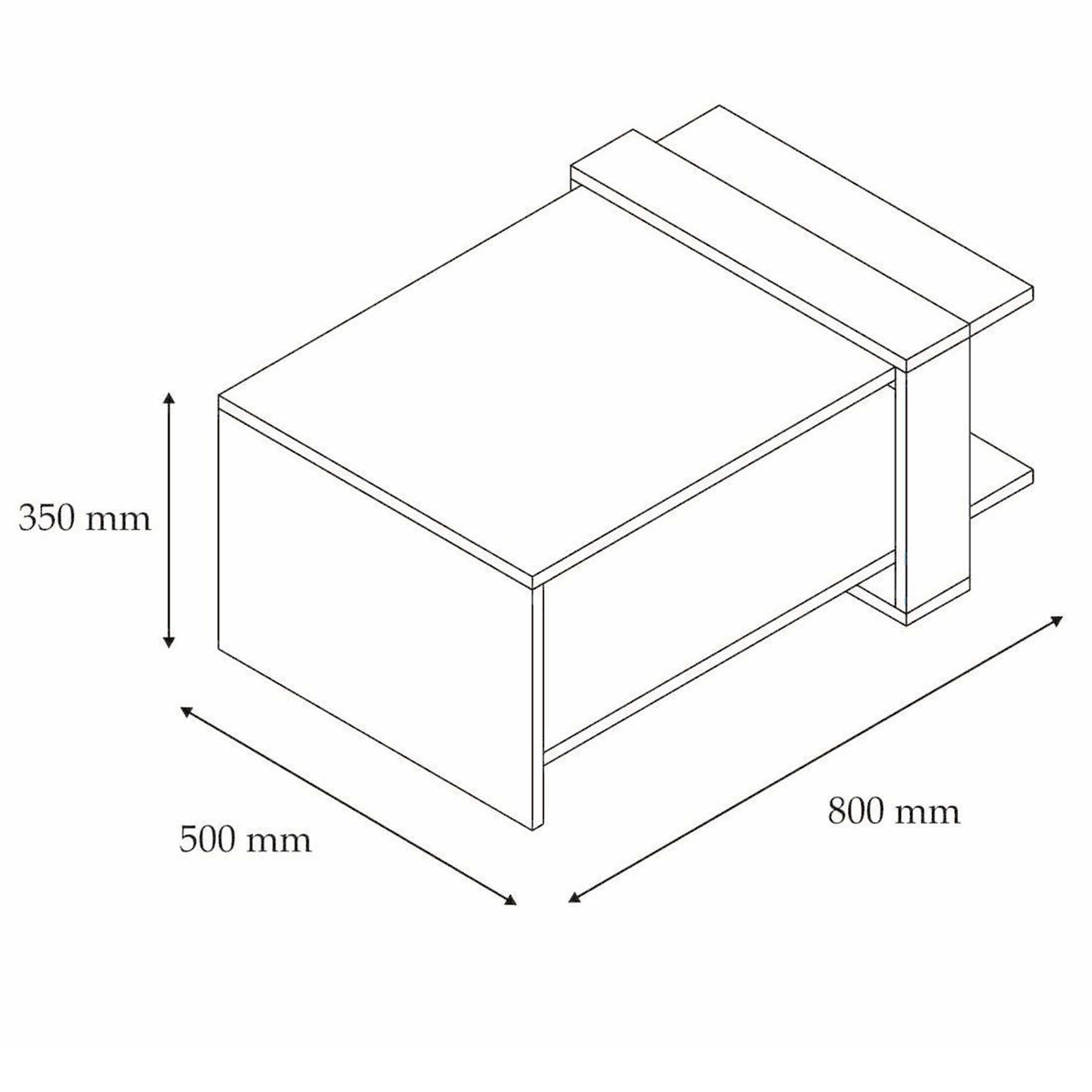 Ova Table basse | 100 % MÉLAMINÉ | Chêne, Anthracite - Image 2