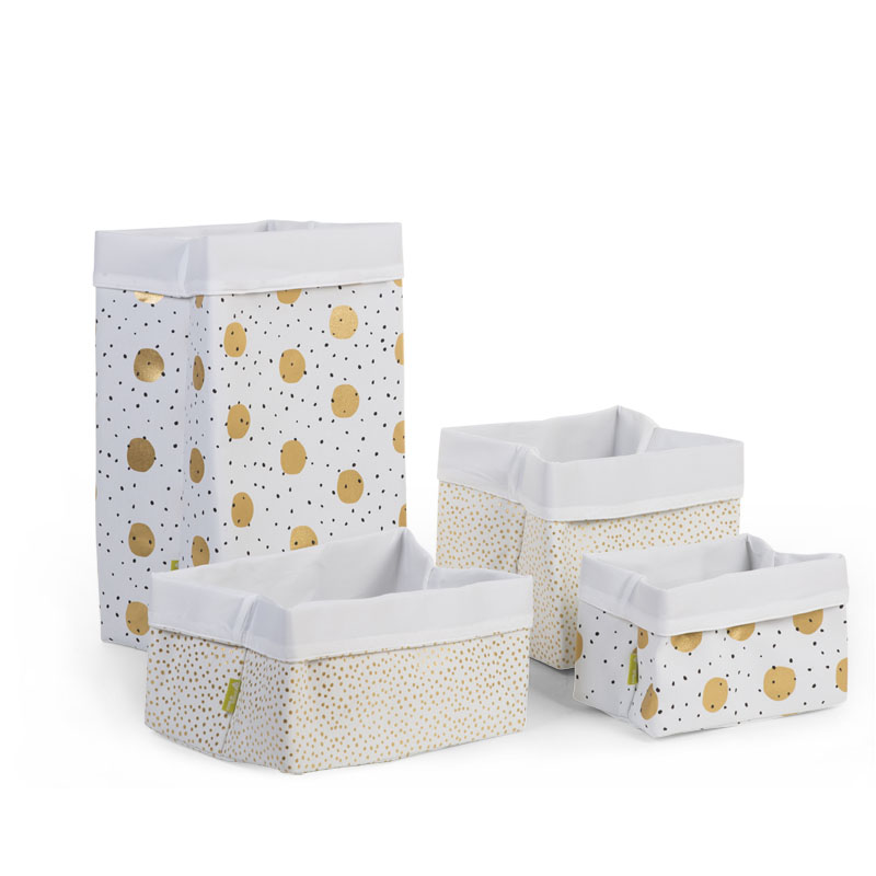 Panier en toile 32x32x29 - gold dots - Image 2