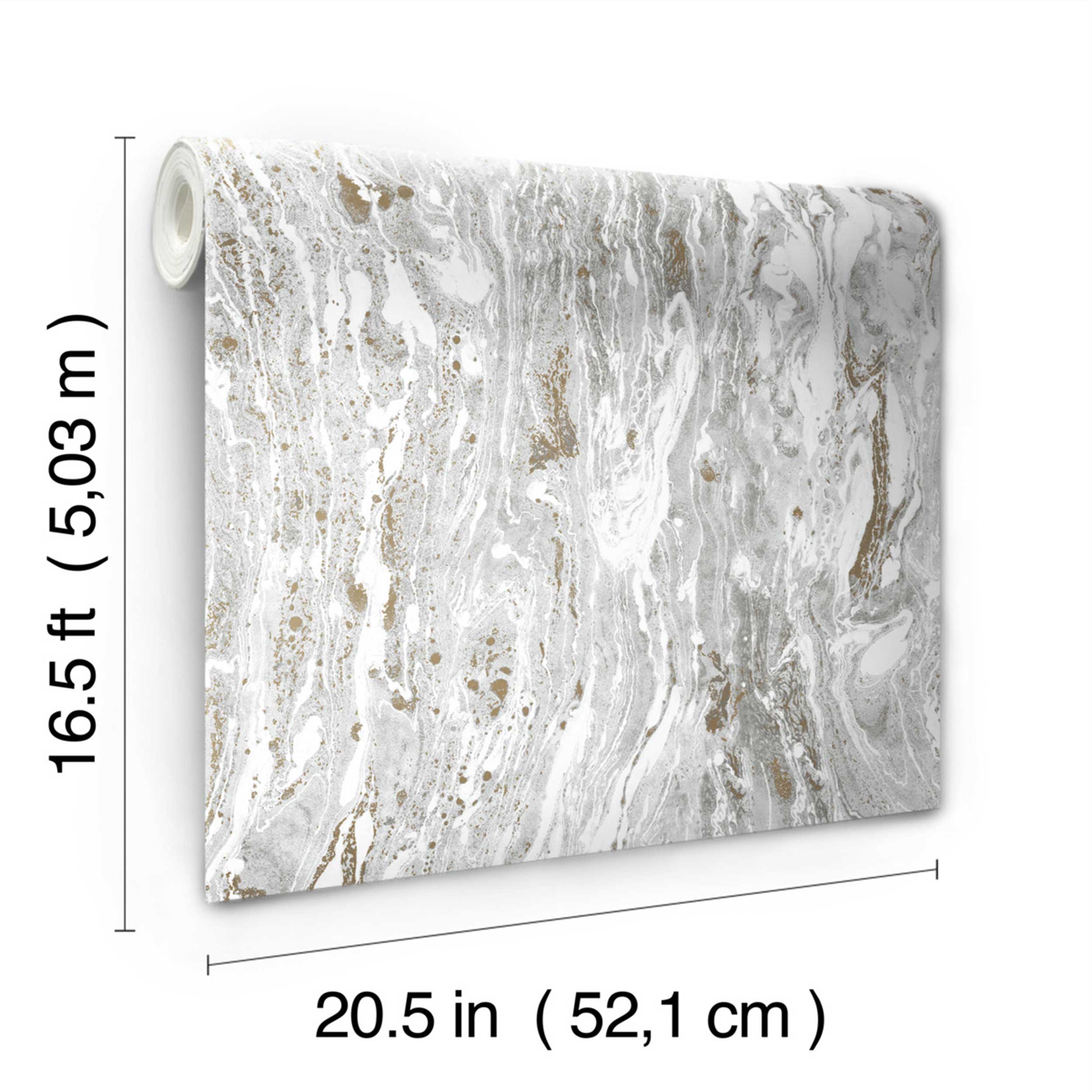 Papier peint adhésif Satellite Seas - argent - Image 2