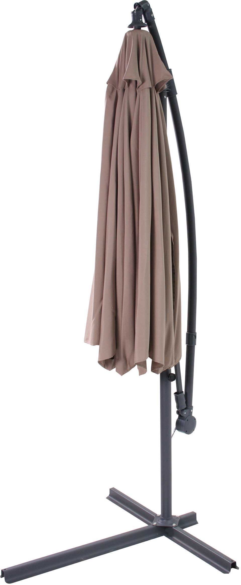Parasol Menorca Ø300 avec pied croisé – taupe - Image 4