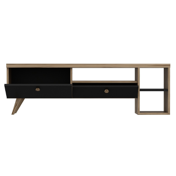 Parion Meuble TV | 100 % MÉLAMINE | Noir, Chêne - Image 4