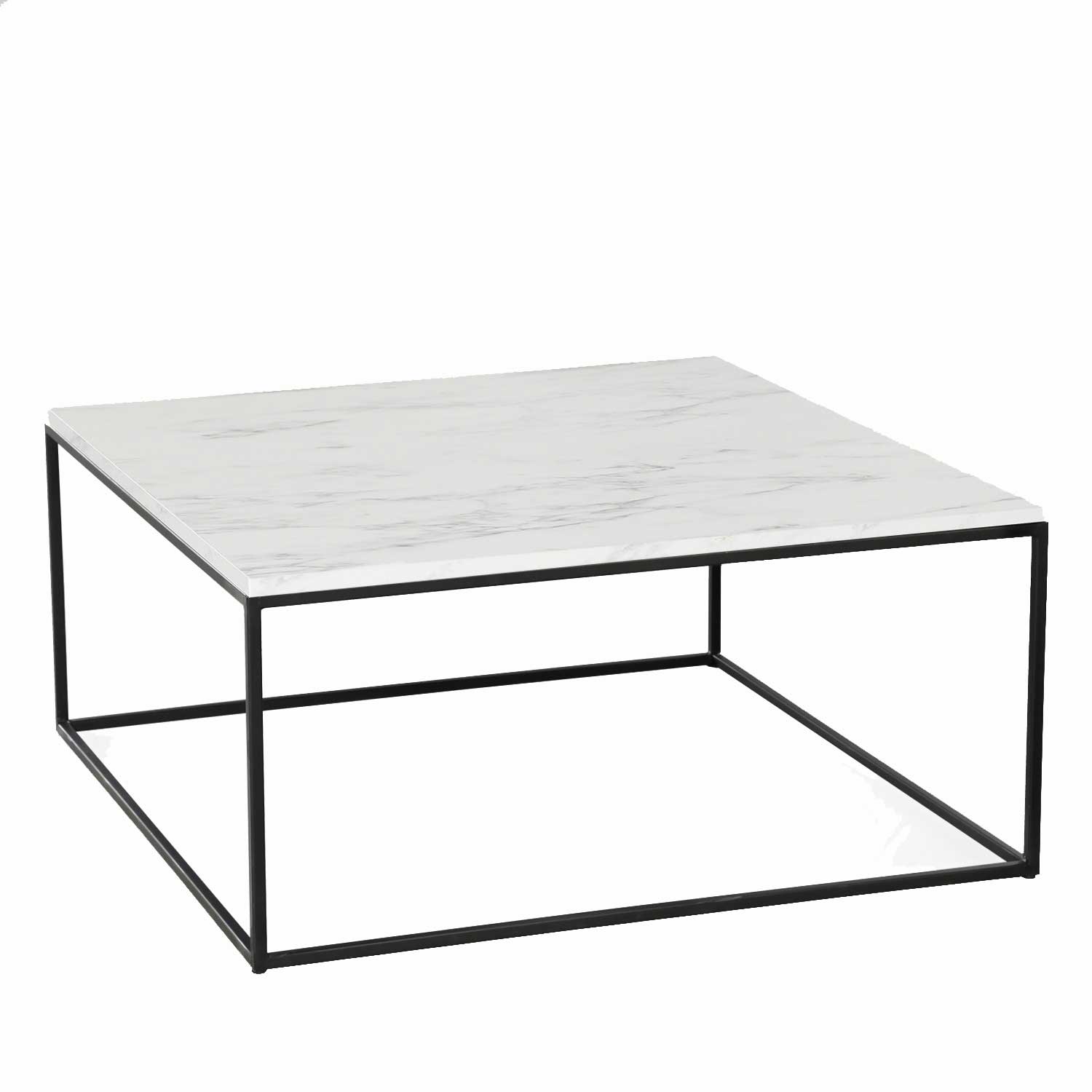 Poly Table basse | 100 % MÉLAMINE | Blanc, Noir - Image 2