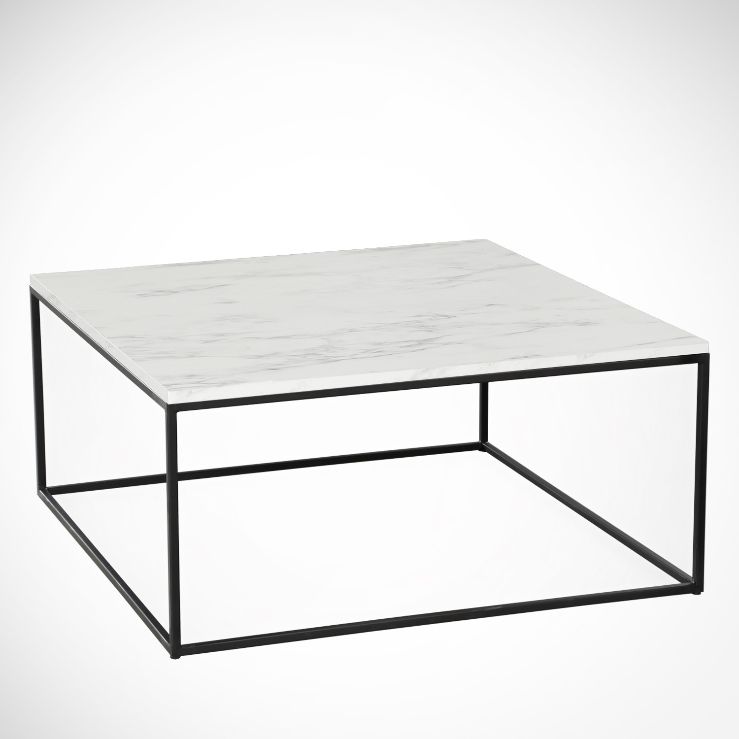 Poly Table basse | 100 % MÉLAMINE | Blanc, Noir - Image 5