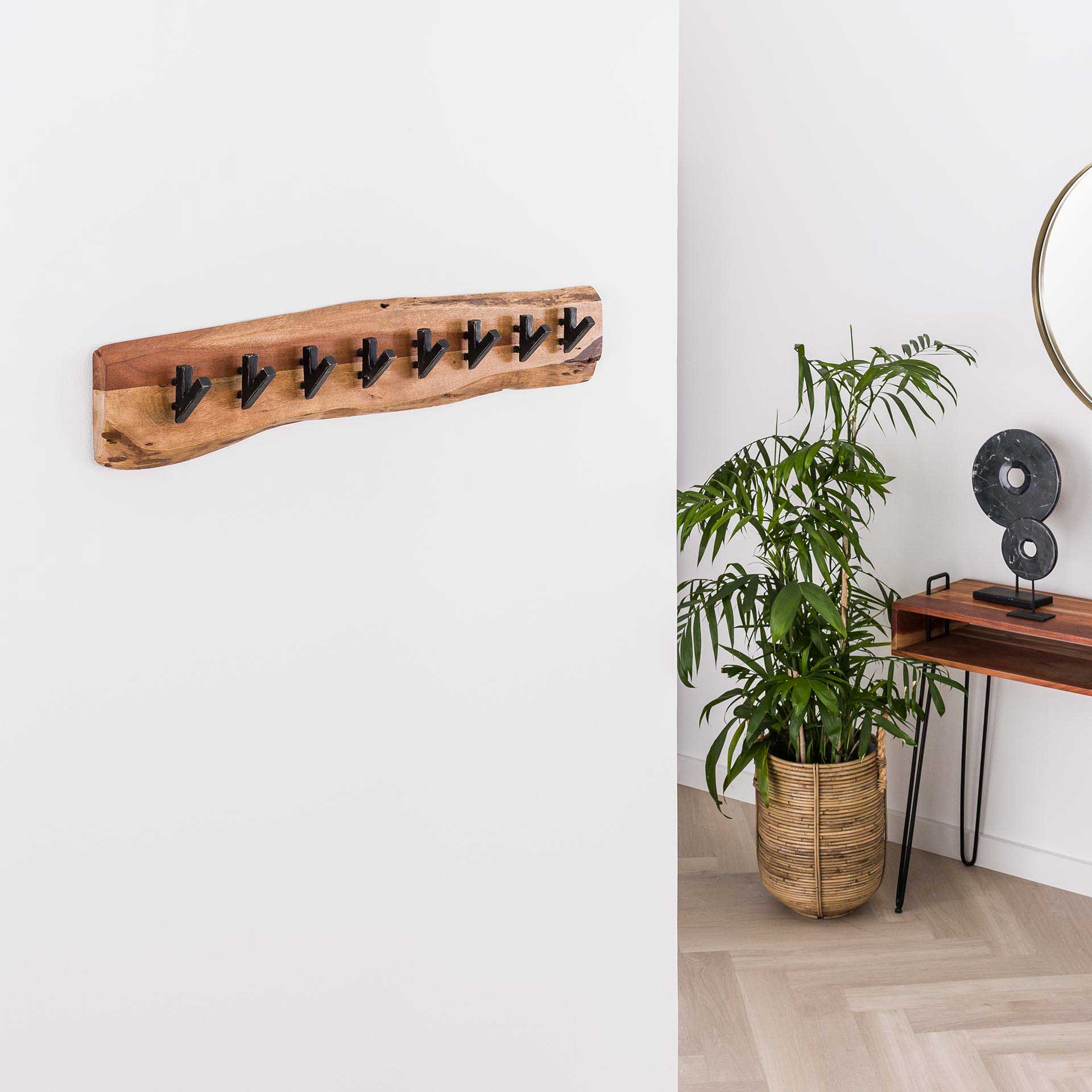 Porte-manteau Avery 8 crochets industriel - acacia - Image 6