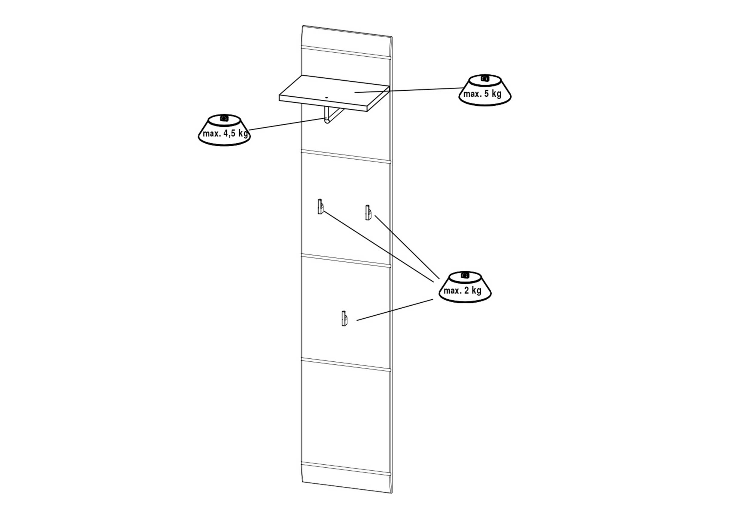 Portemanteau Allan H152 - blanc - Image 6