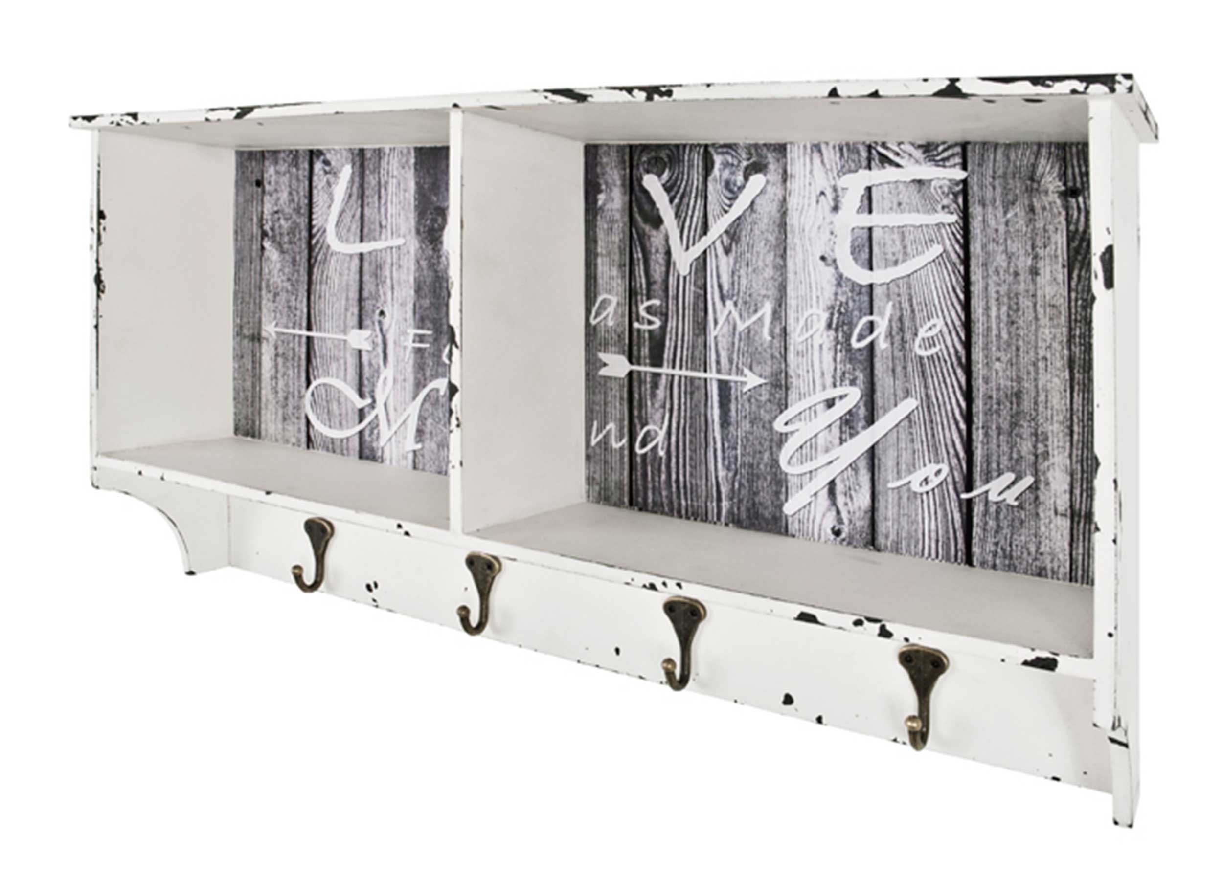 Portemanteau mural Raiden 76cm, 4 crochets - blanc/gris - Image 3