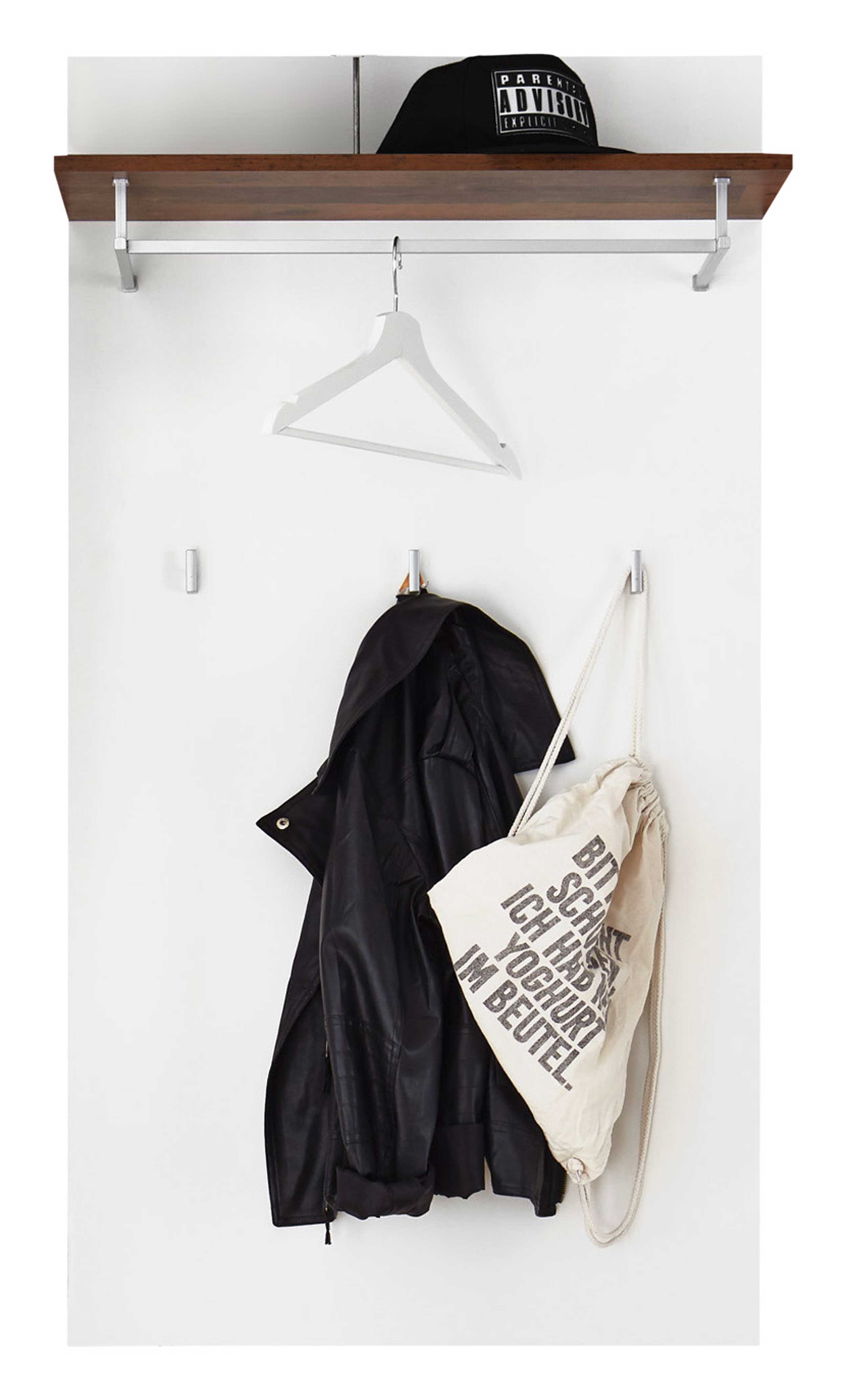 Portemanteau Nuro 3 crochets avec porte-chapeau et tringle - blanc - Image 2