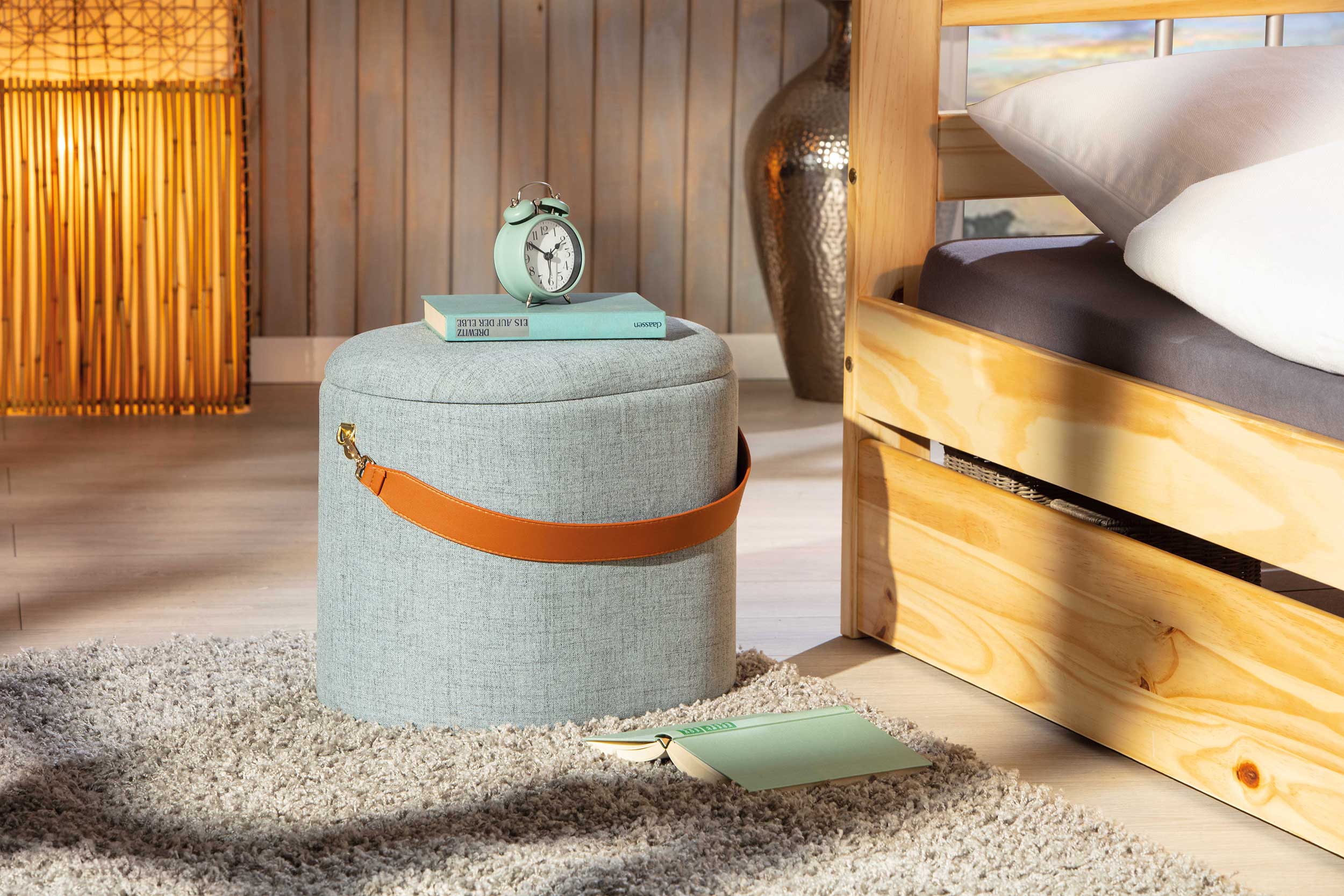 Pouf Dilia avec rangement - gris - Image 6