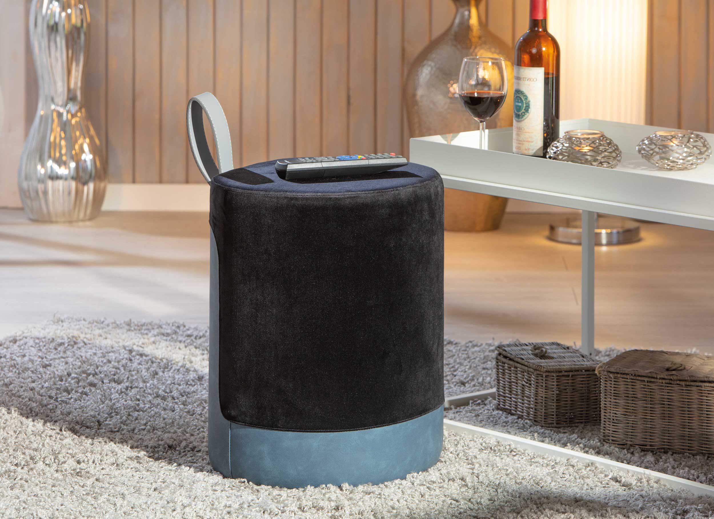 Pouf Osane velours - noir - Image 6