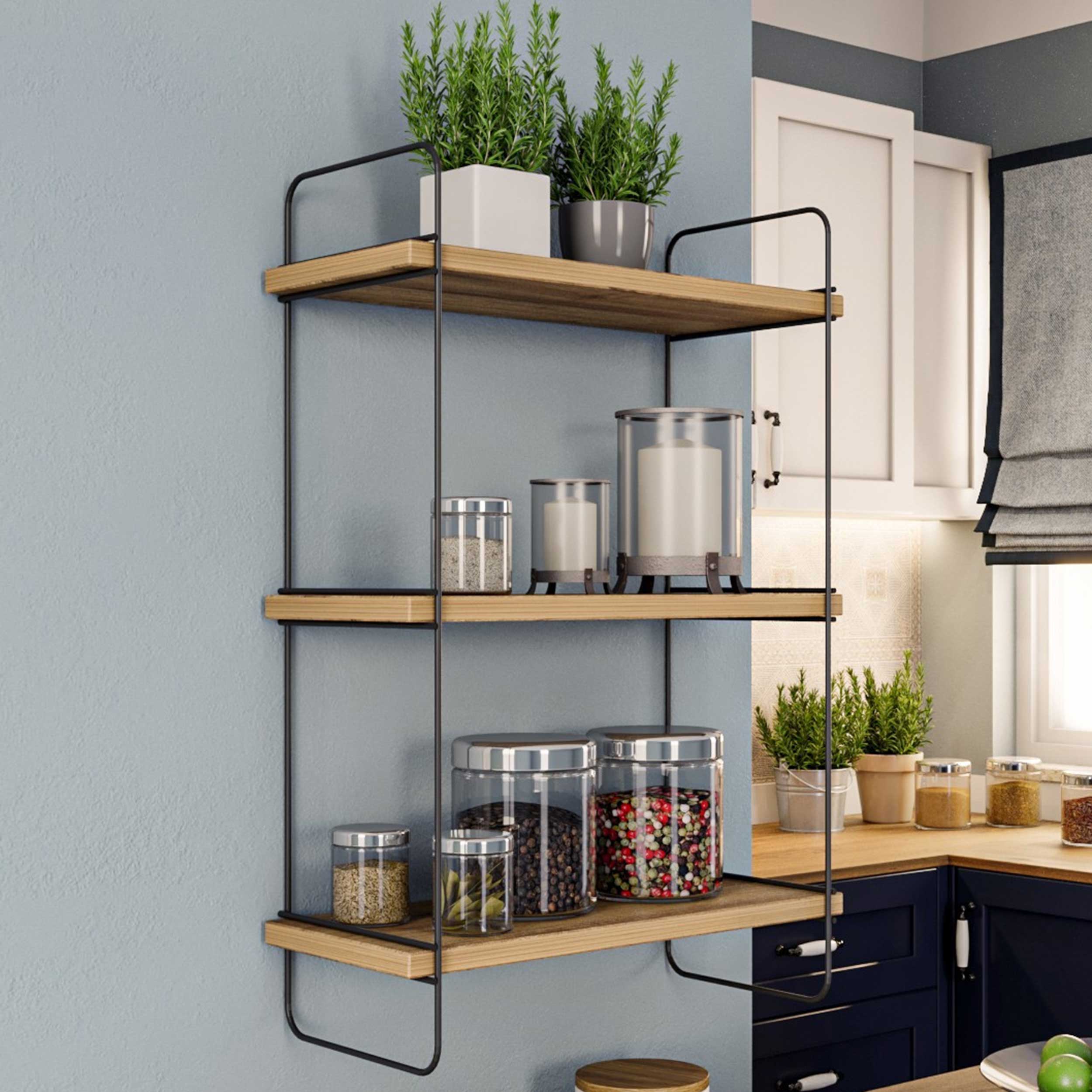 Pulalis Étagère murale | 100 % MÉLAMINE | Pin Atlantique