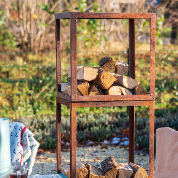 Range-bûches Elara 50x40x50cm acier - rouille - Image 2