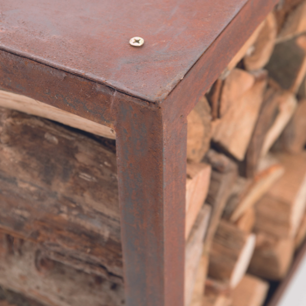 Range-bûches Elara 50x40x50cm acier - rouille - Image 5