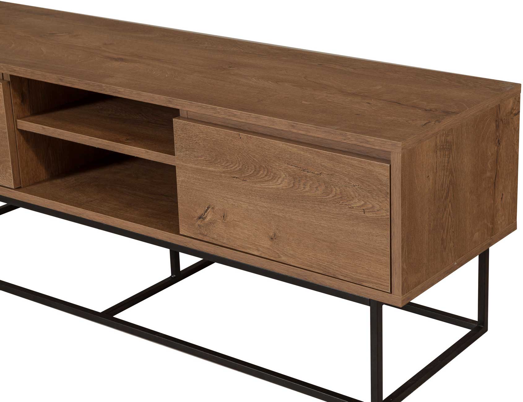 Rodez 140 Meuble TV | 100 % MÉLAMINE | Noyer, Noir - Image 4