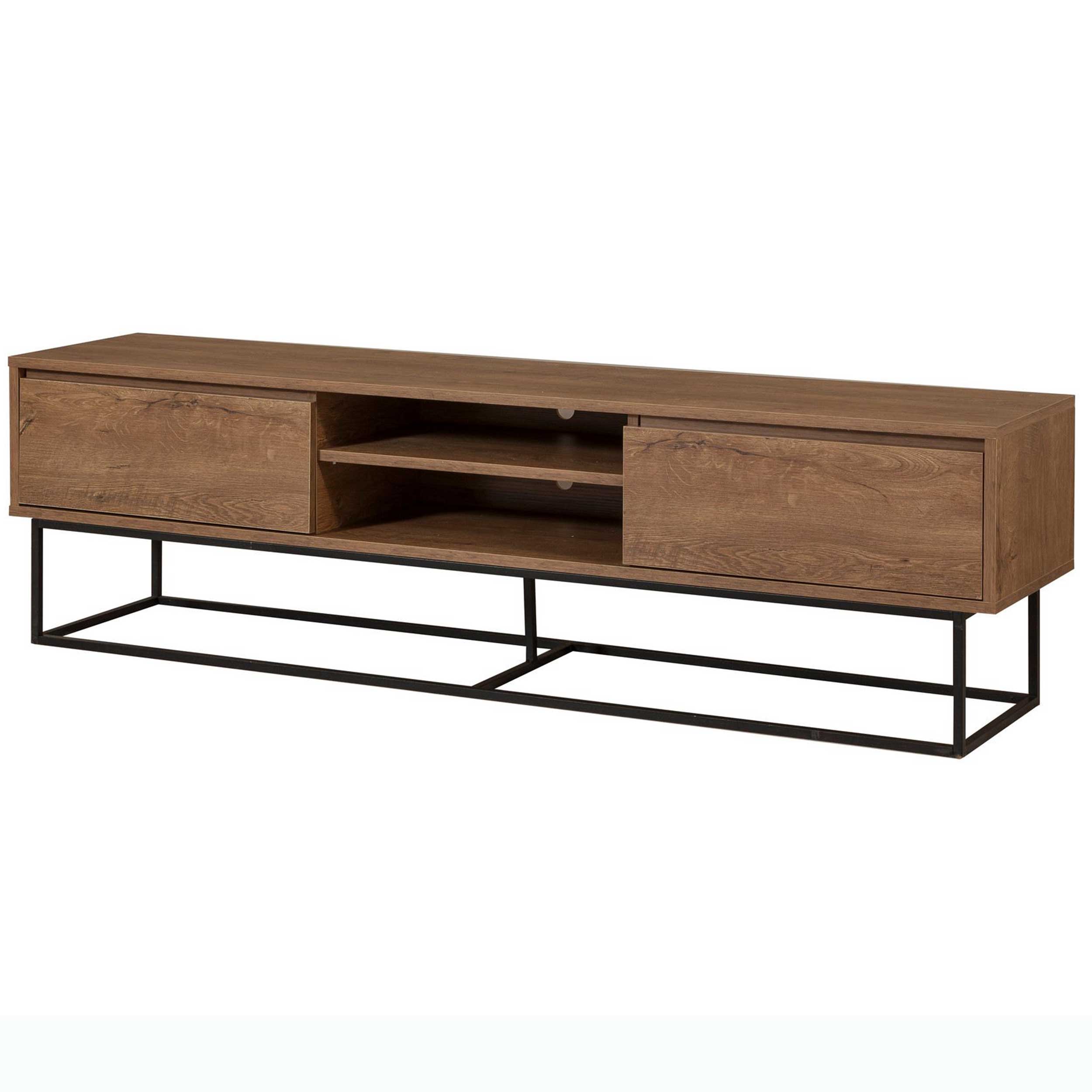 Rodez 180 Meuble TV | 100 % MÉLAMINE | Noyer, Noir - Image 5