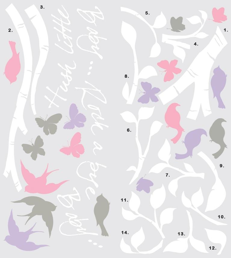 RoomMates stickers muraux - Branche avec oiseaux et papillons - Image 4