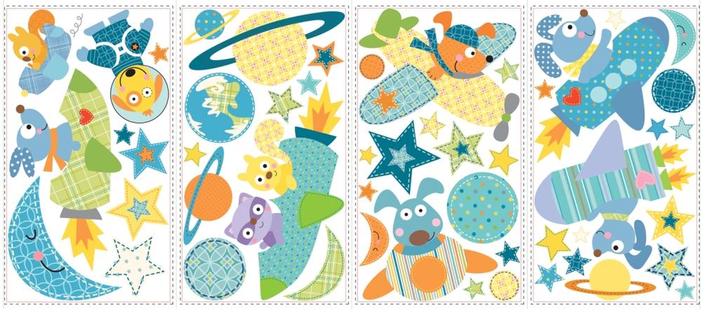 RoomMates stickers muraux - Fusée avec chien et amis - Image 2