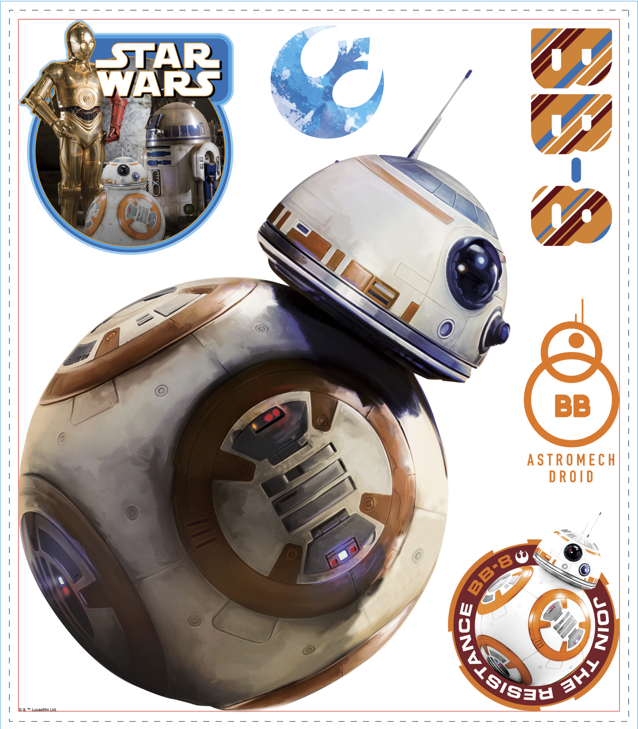 RoomMates stickers muraux - Star Wars VII BB-8 - Image 2