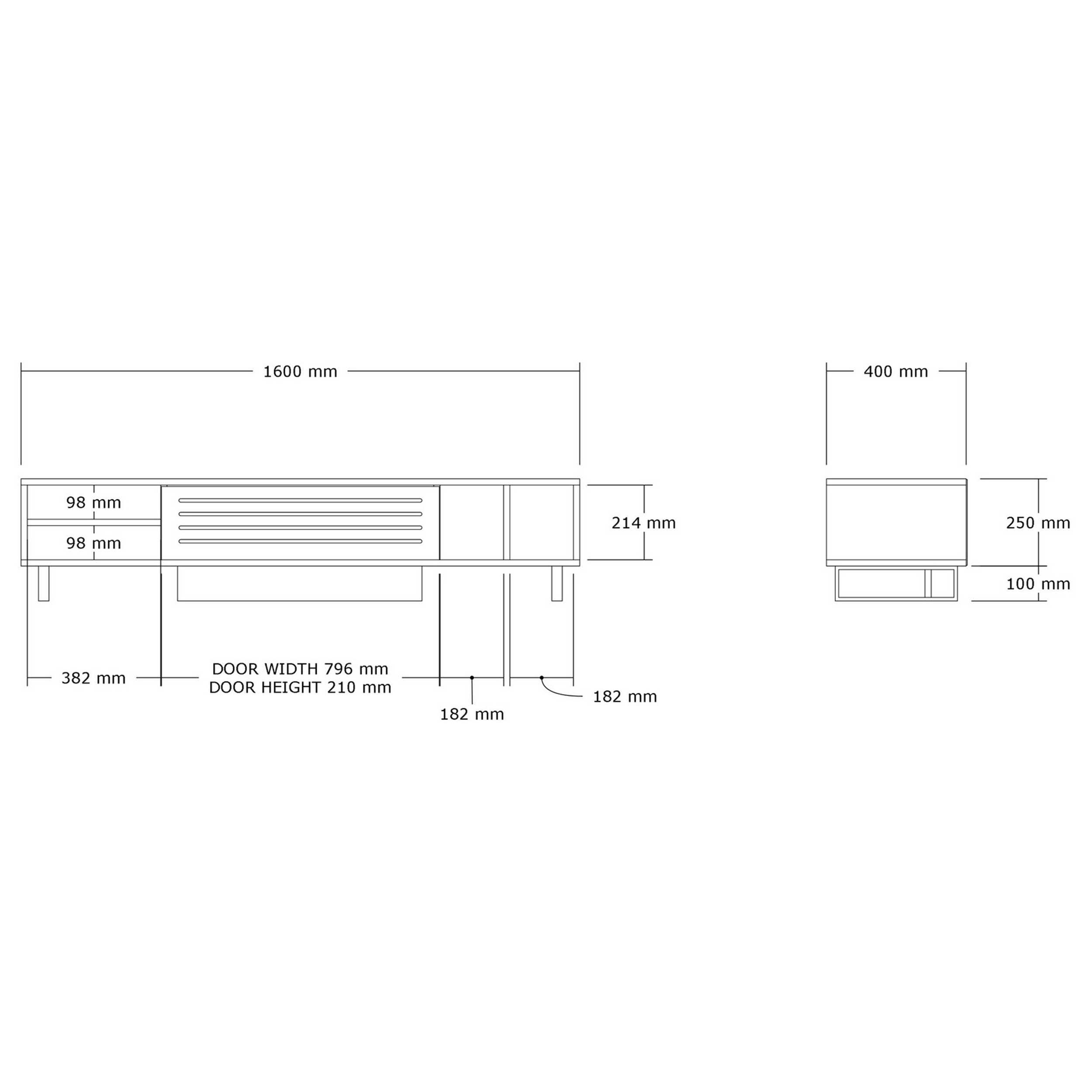Safir Meuble TV | 100 % MÉLAMINE | Saphir, Anthracite - Image 2