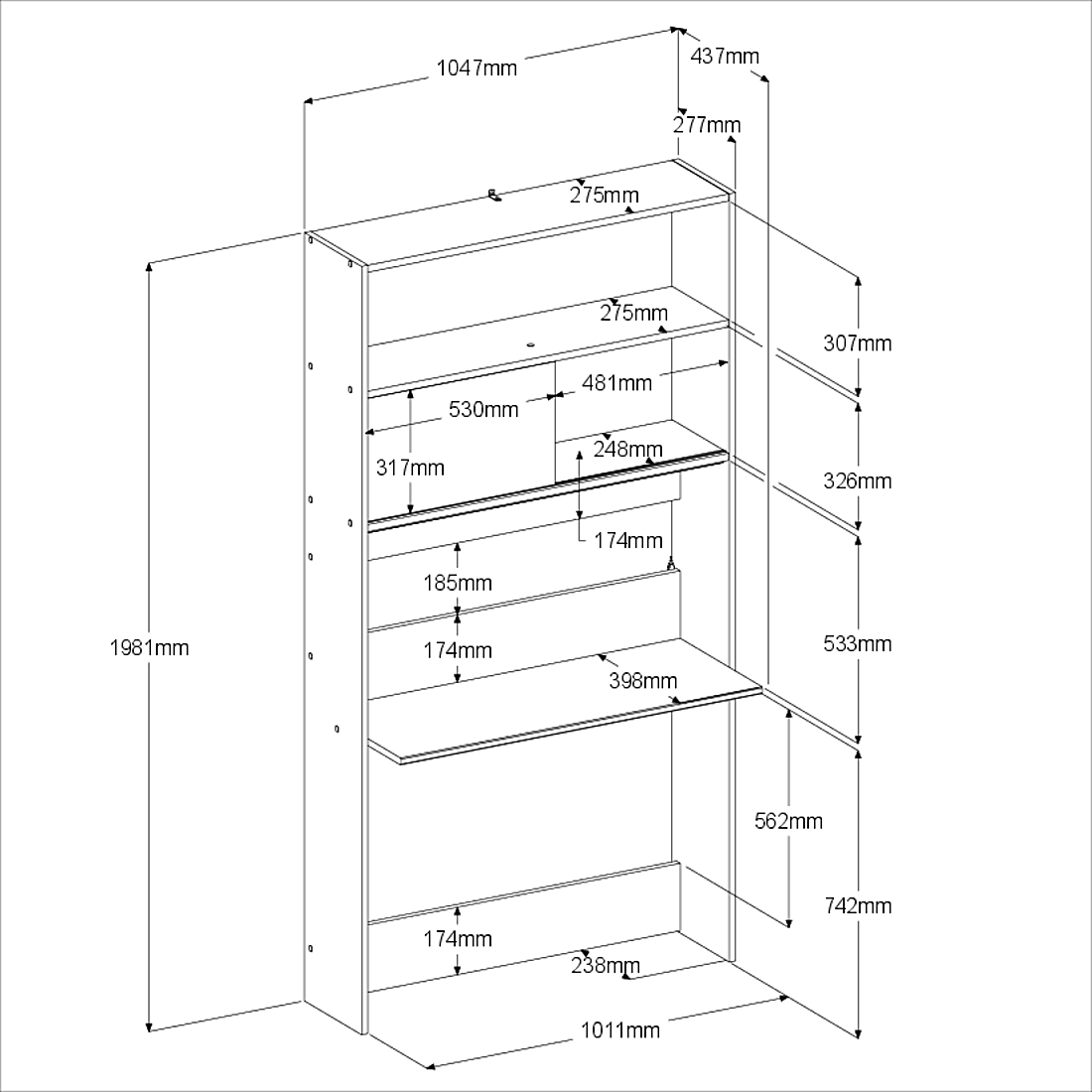 Secretaire Fina 105 cm - noyer - Image 2