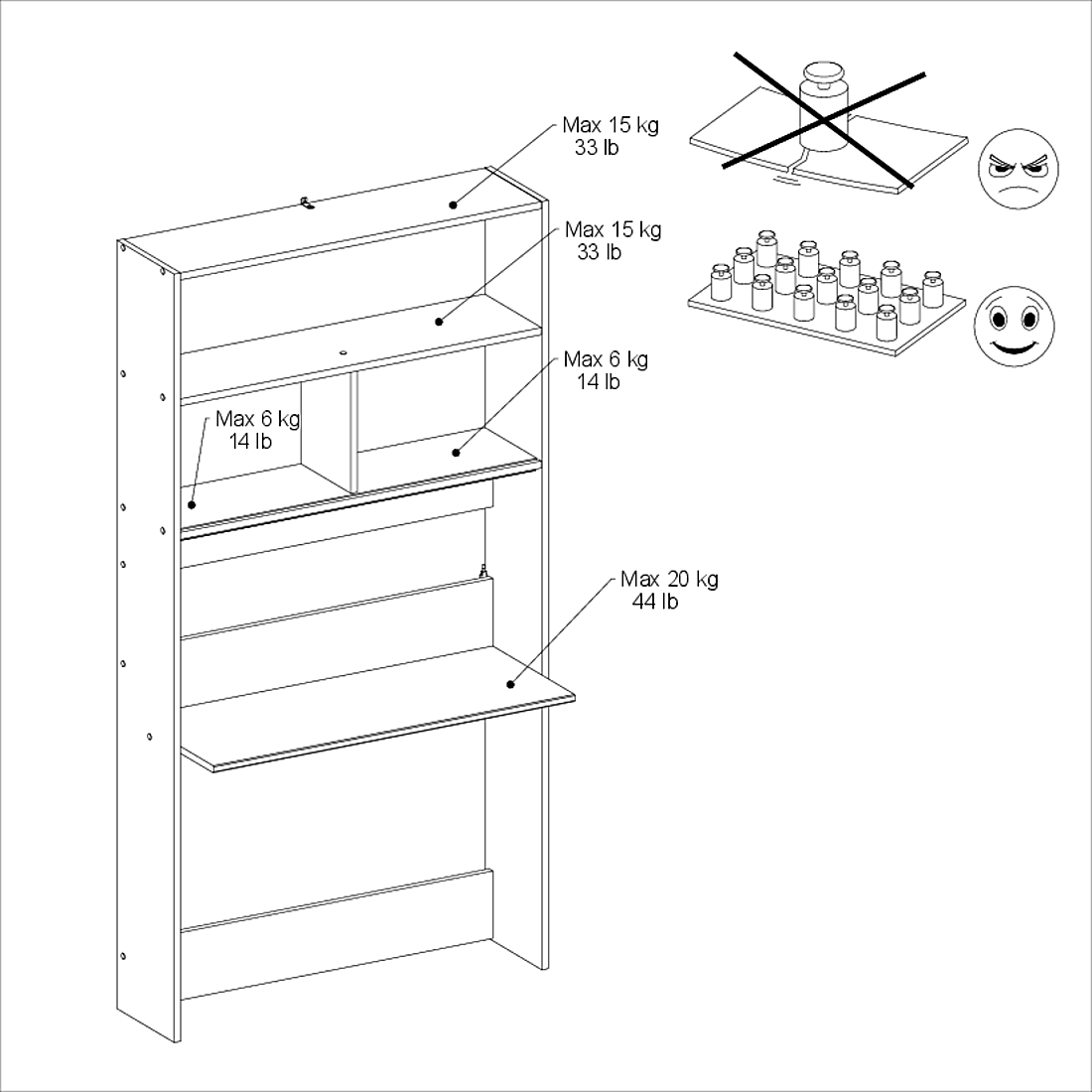 Secretaire Fina 105 cm - noyer - Image 3
