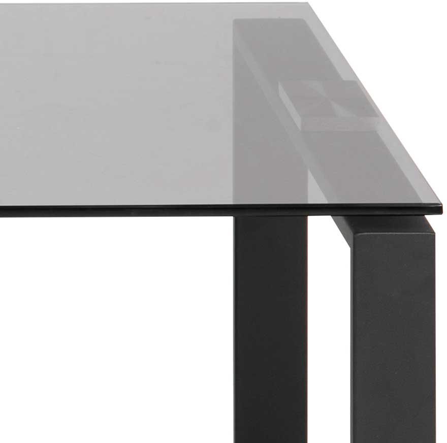 Set de 2 tables basses Nicola avec plateaux en verre - noir - Image 5