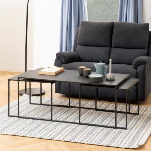 Set de 3 tables basses Infinity - noir