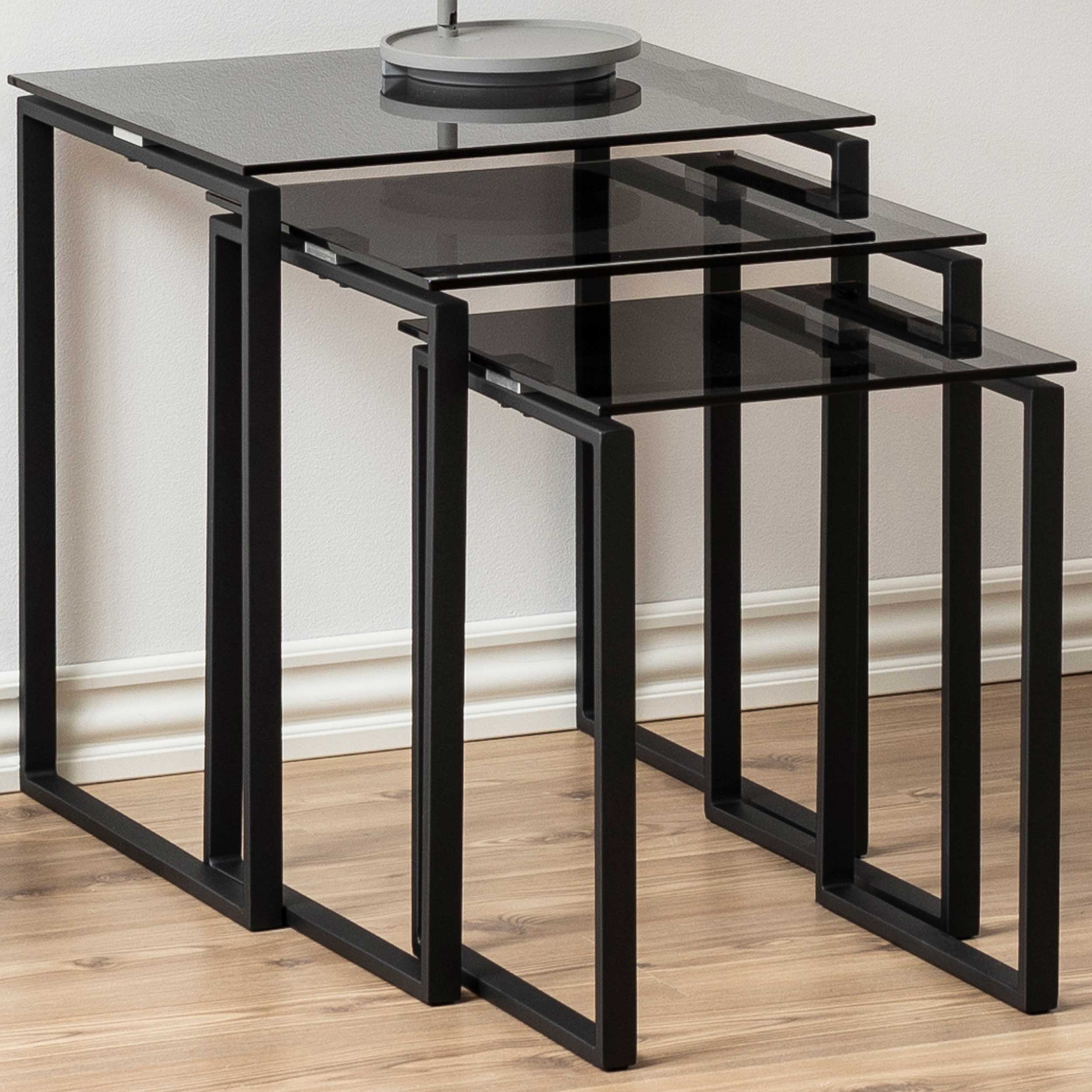 Set de 3 tables d'appoint Nicola - noir