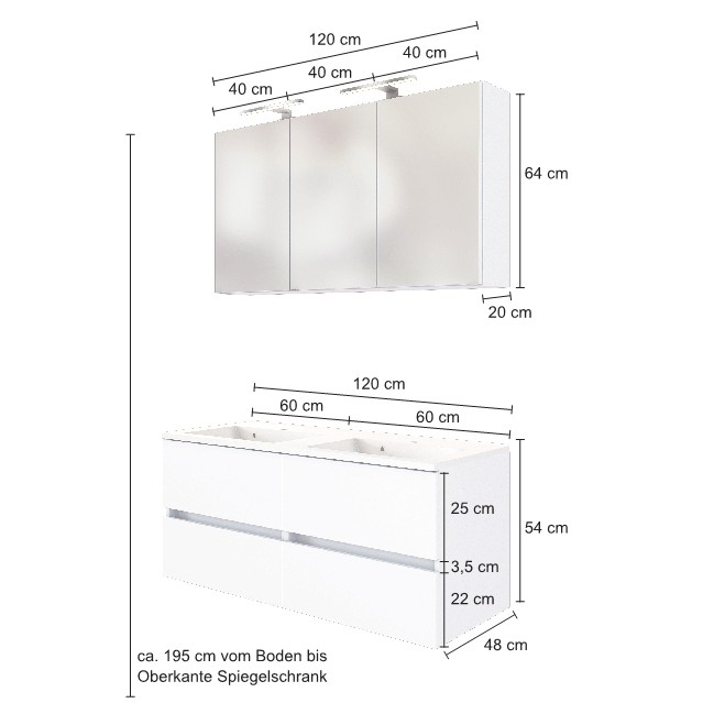 Set meuble lavabo Brama 120cm - graphite/gris mat - Image 4