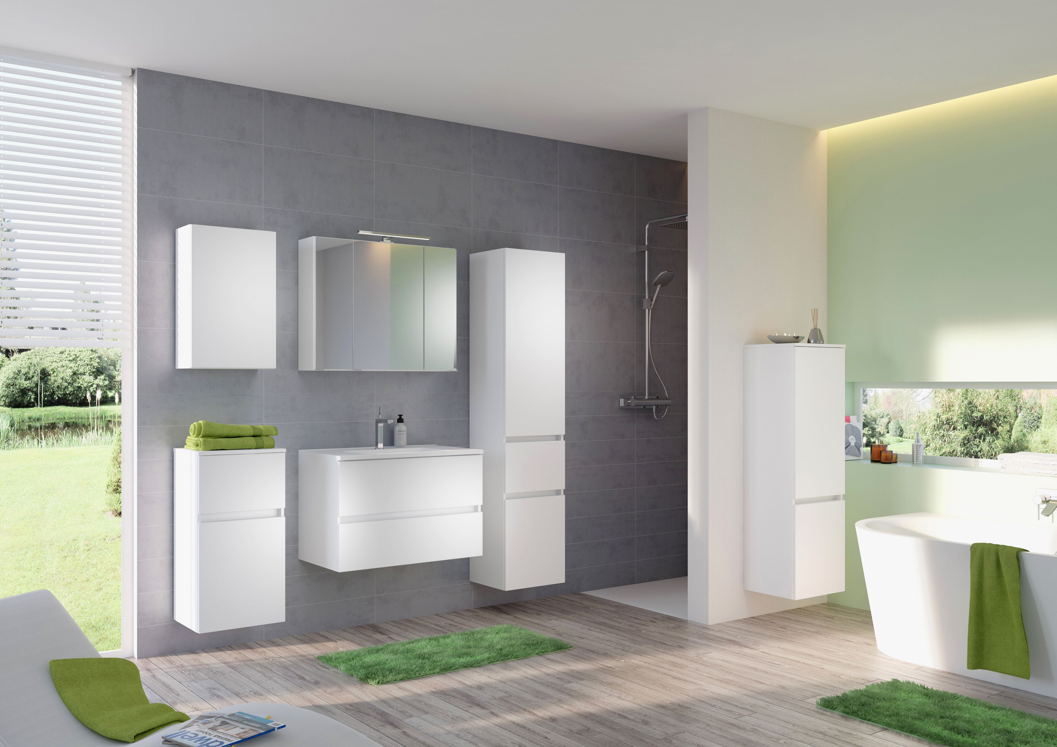 Set meuble lavabo Brama 80cm - blanc - Image 2