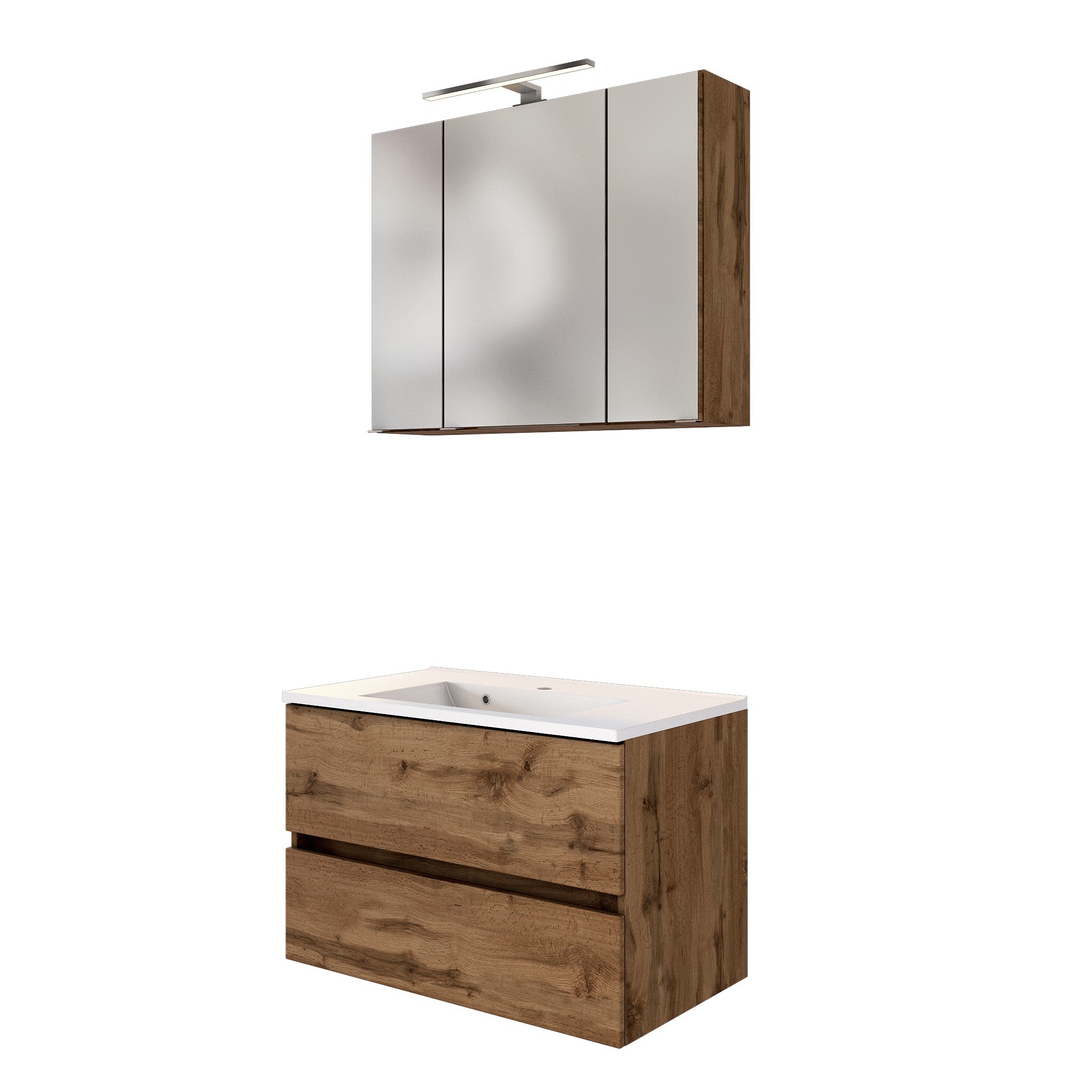 Set meuble lavabo Brama 80cm - chêne wotan - Image 4