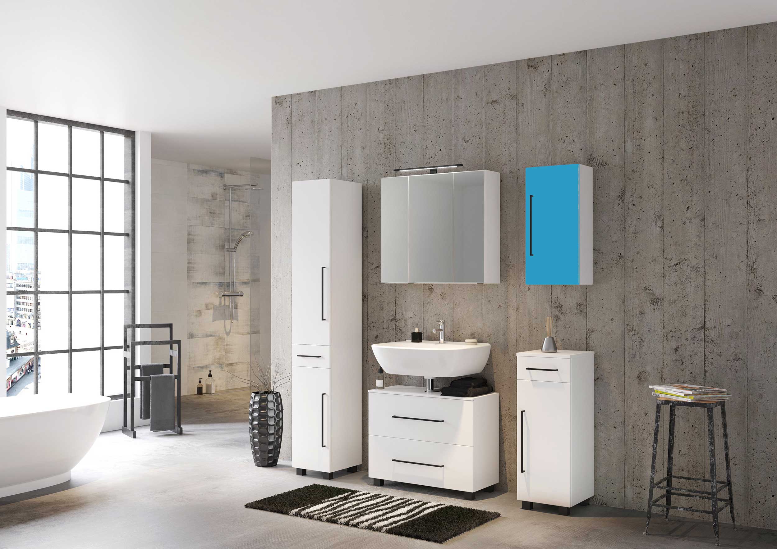 Set meuble lavabo Dusan 80cm - blanc - Image 2