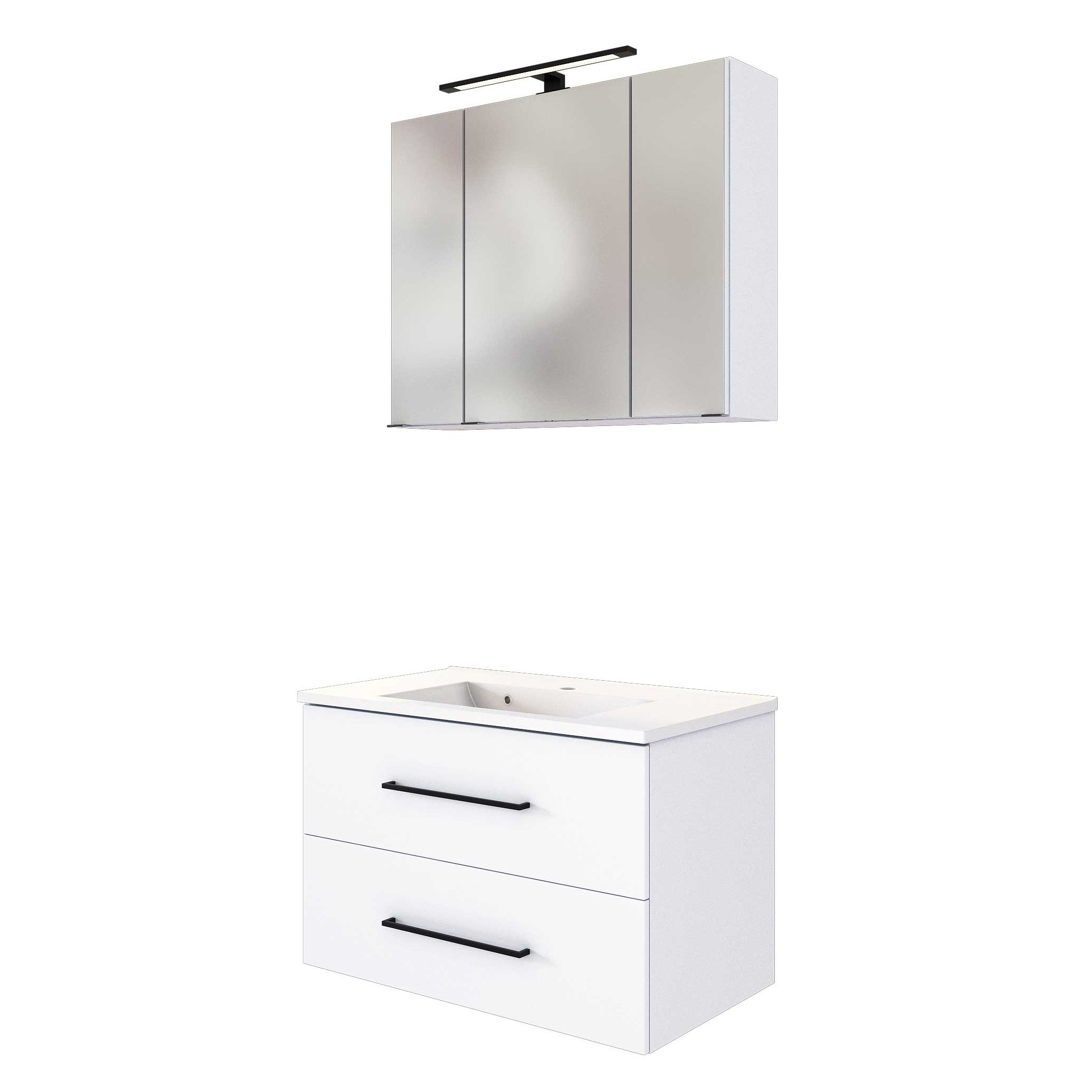 Set meuble lavabo Dusan 80cm - blanc