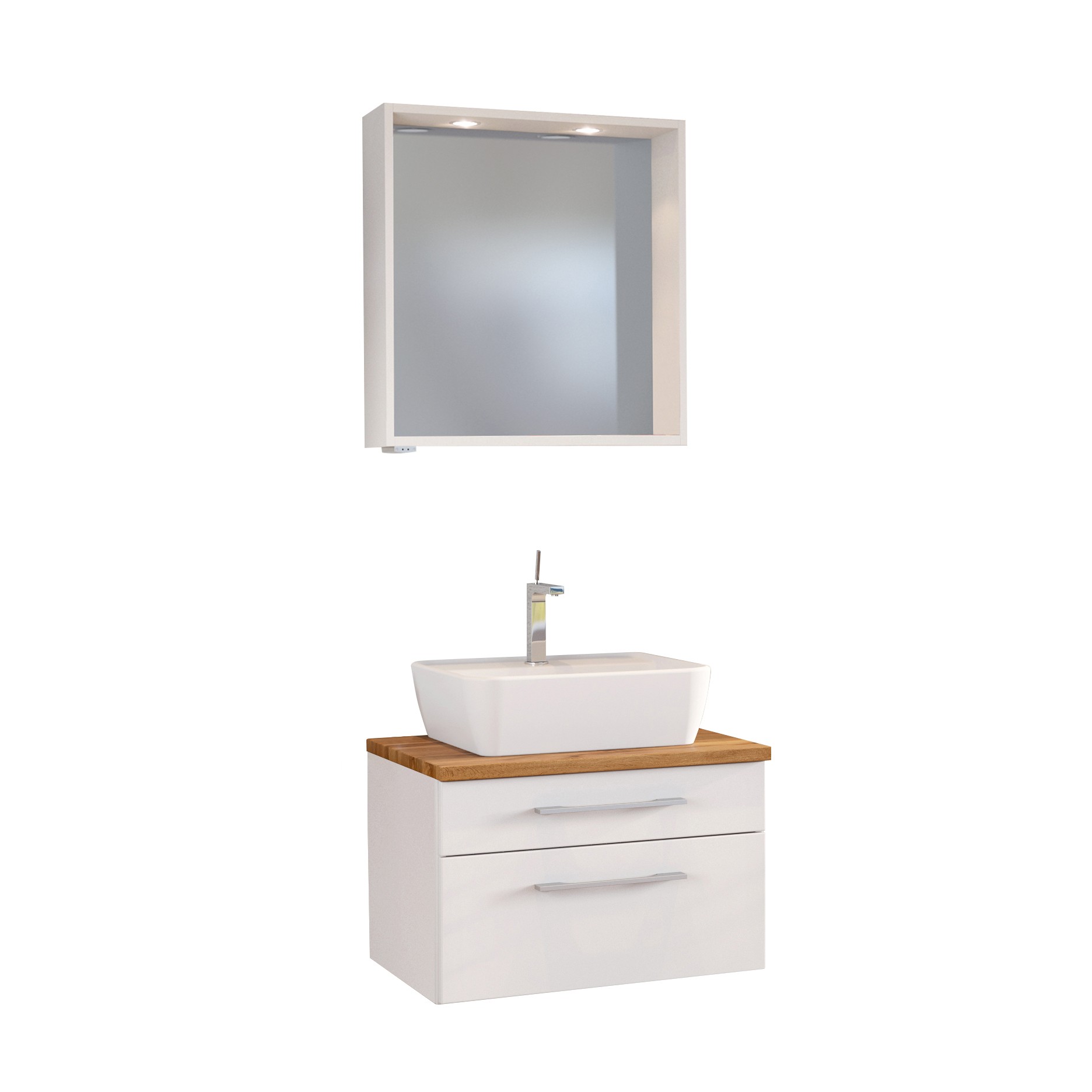 Set meuble lavabo & miroir Dasa 60cm - blanc