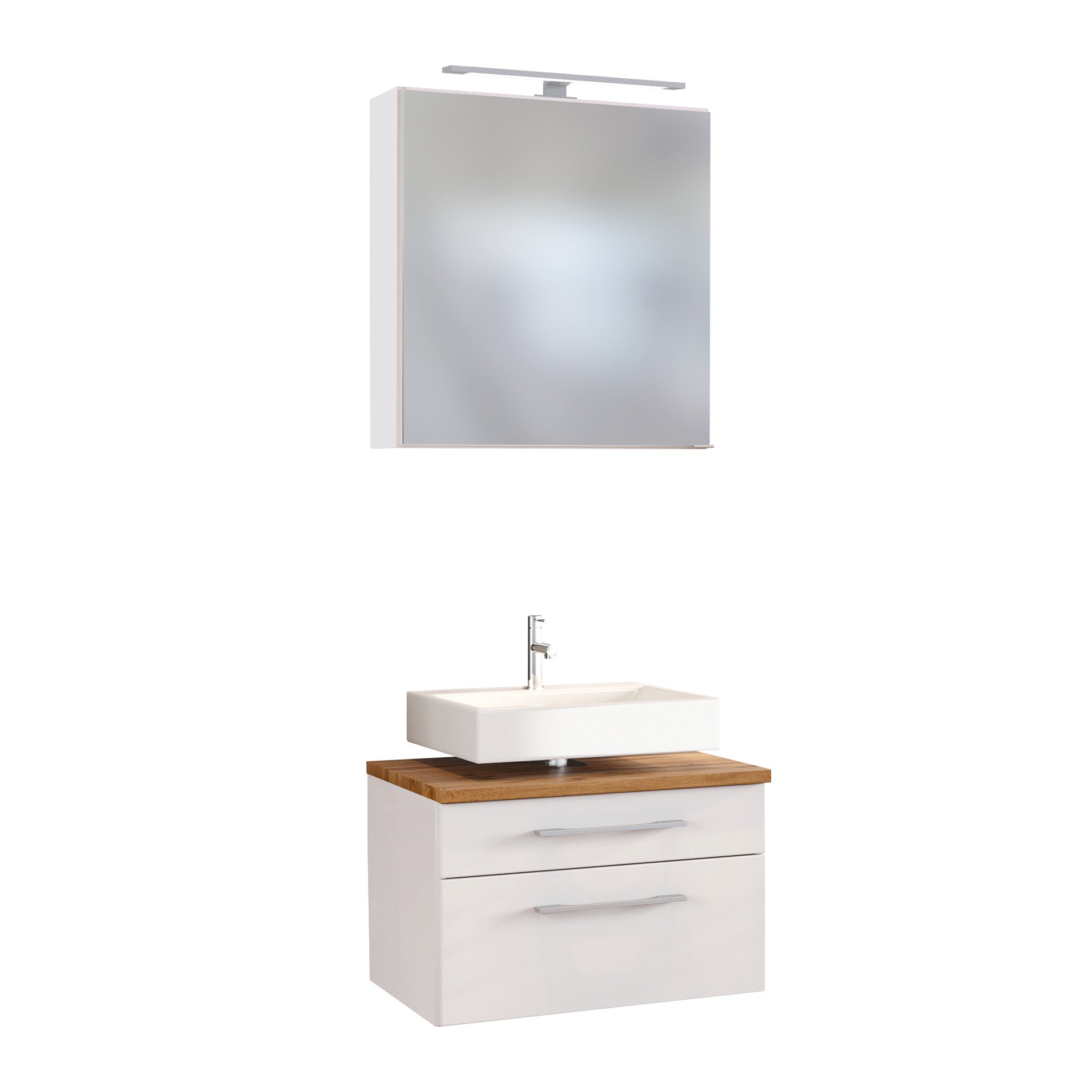 Set meuble sous lavabo & armoire de toilette Dasa 60cm - blanc
