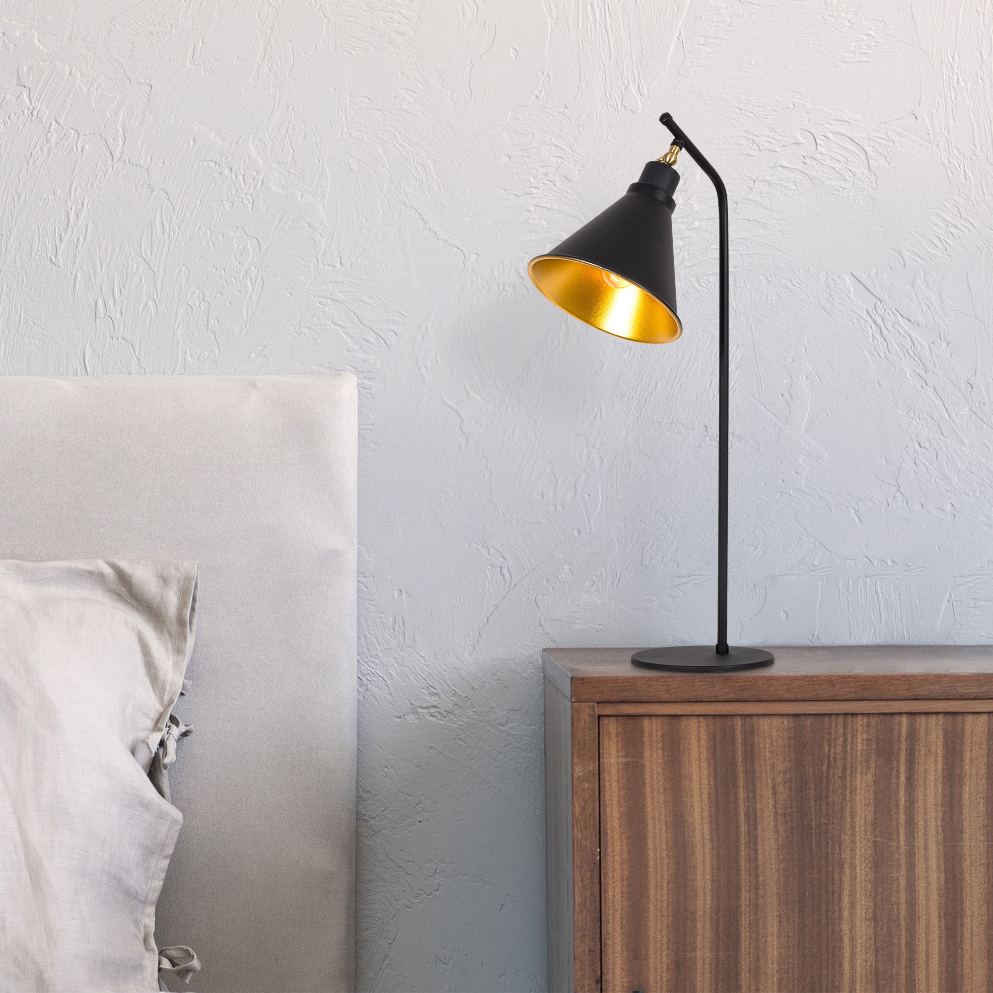 Sivani Lampe de table | CORPS EN MÉTAL | Noir, Or - Image 7