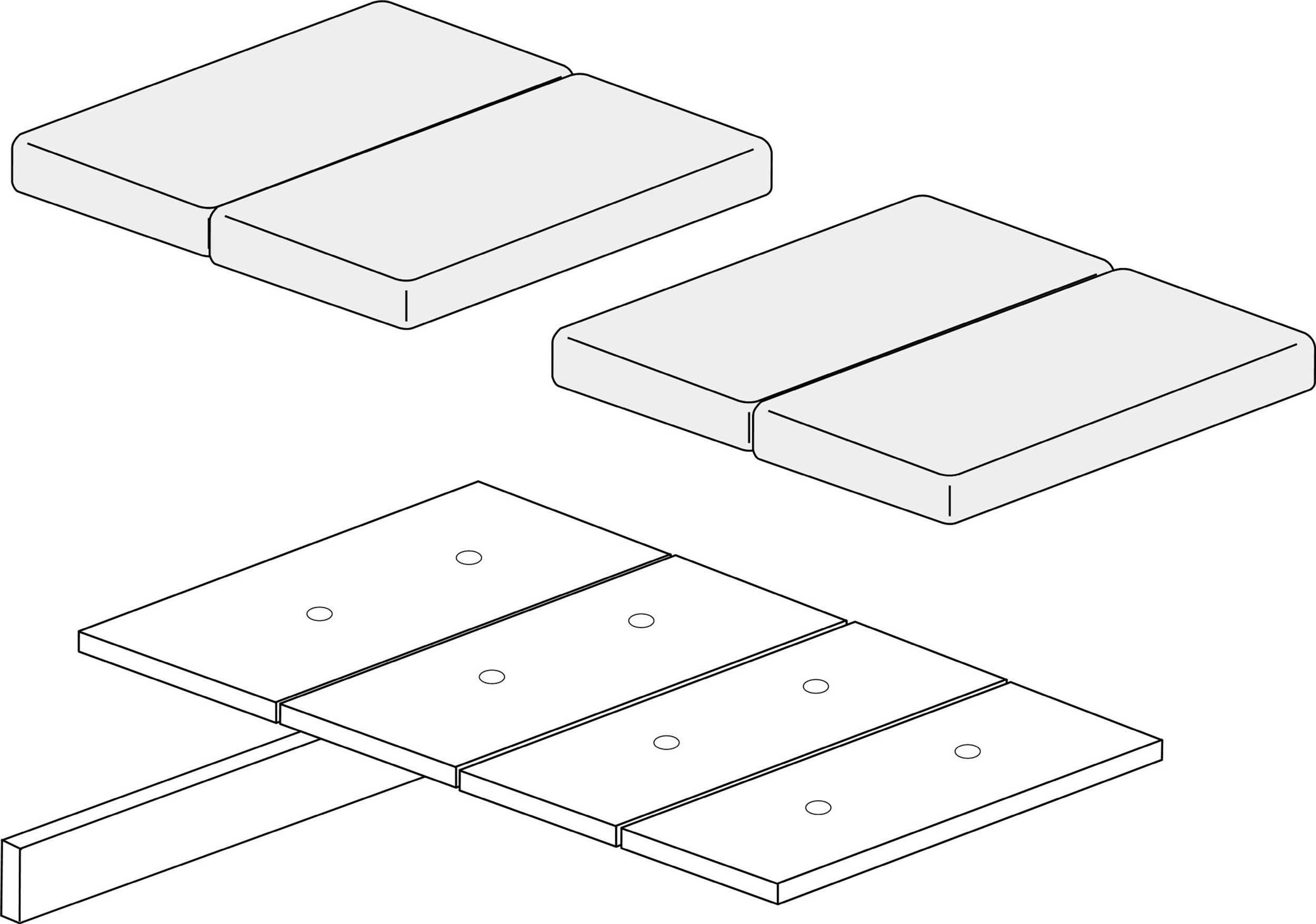 Sommier pliant avec coussin d'assise pour lit mezzanine Graham 90x200cm - Image 9