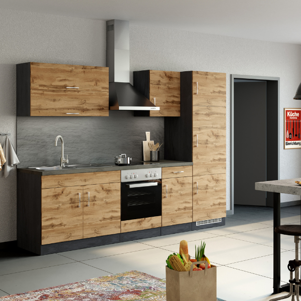 Sous-évier Sorrella 100cm 2 portes - chêne/graphite - Image 4