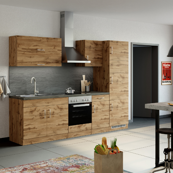 Sous-évier Sorrella 110cm 2 portes - chêne/béton - Image 2