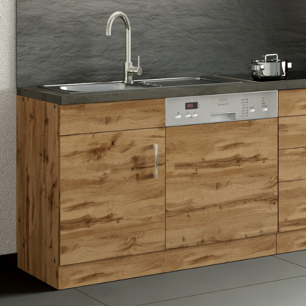 Sous-évier Sorrella 110cm pour lave-vaisselle 1 porte - chêne/béton - Image 1