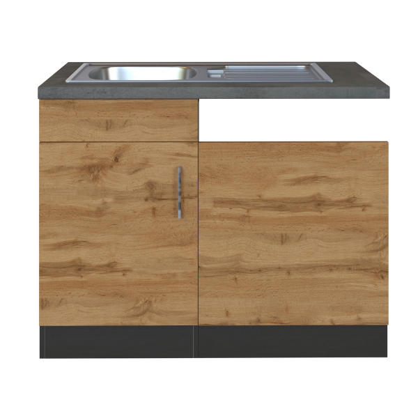 Sous-évier Sorrella 110cm pour lave-vaisselle 1 porte - chêne/graphite - Image 10