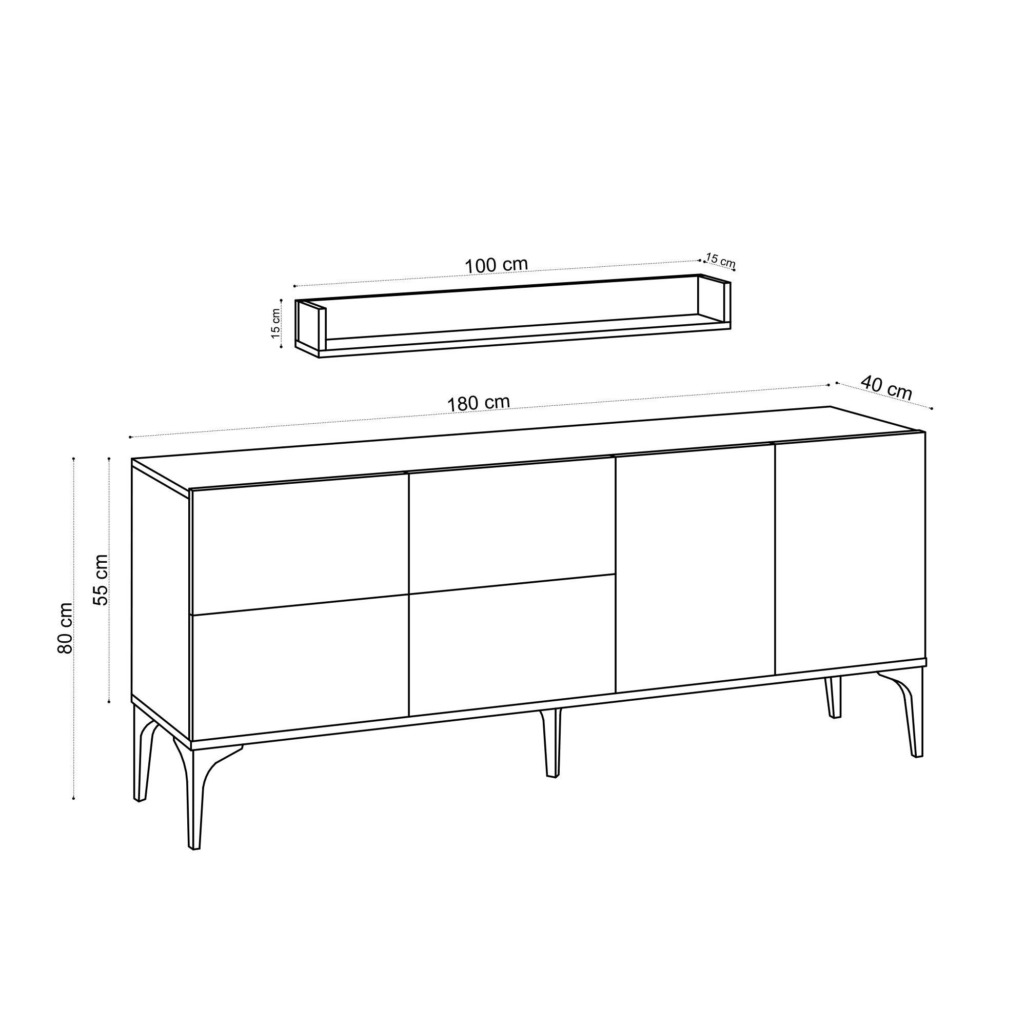 Stella Console | 100 % MÉLAMINE | Chêne saphir - Image 2