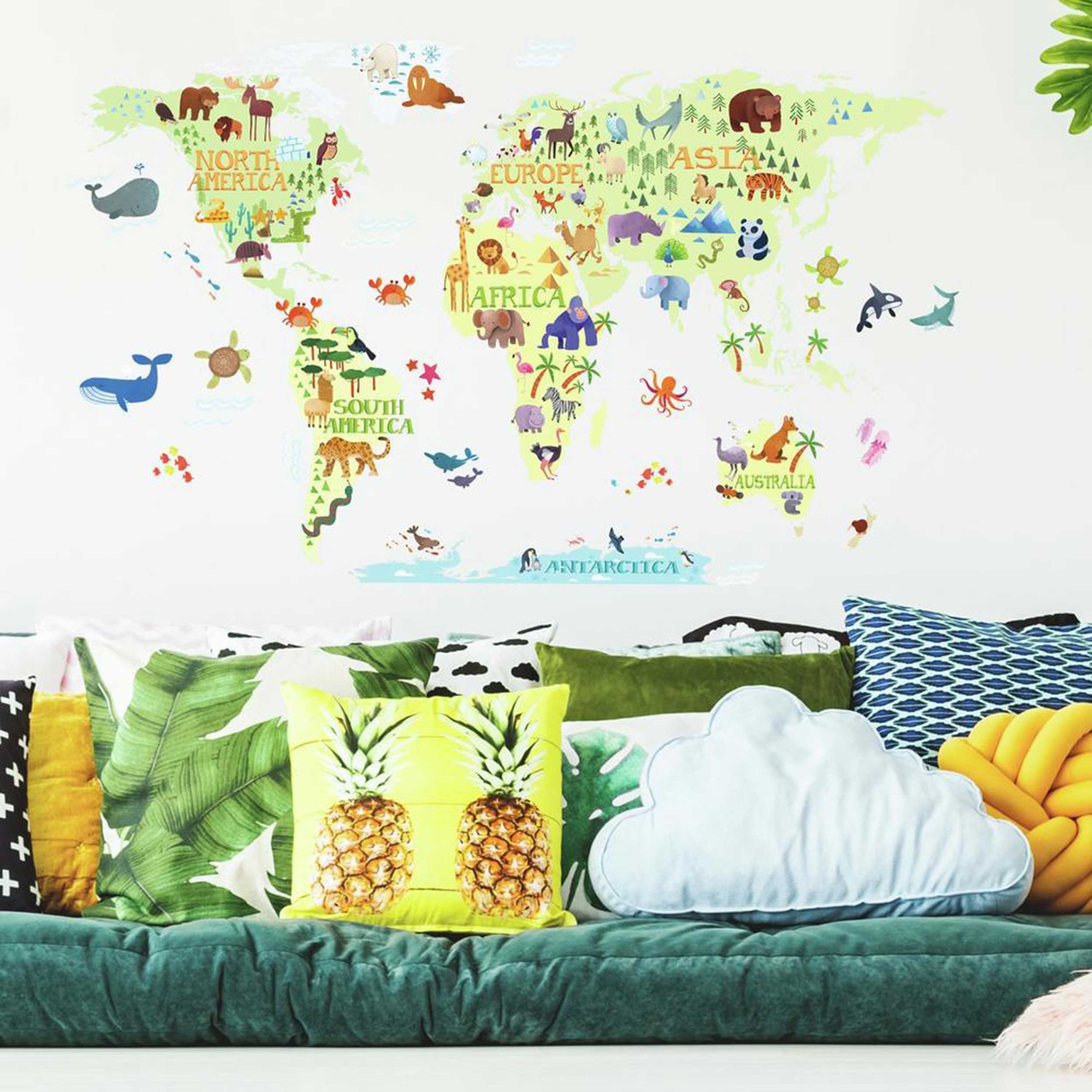 Sticker mural Kids World Map