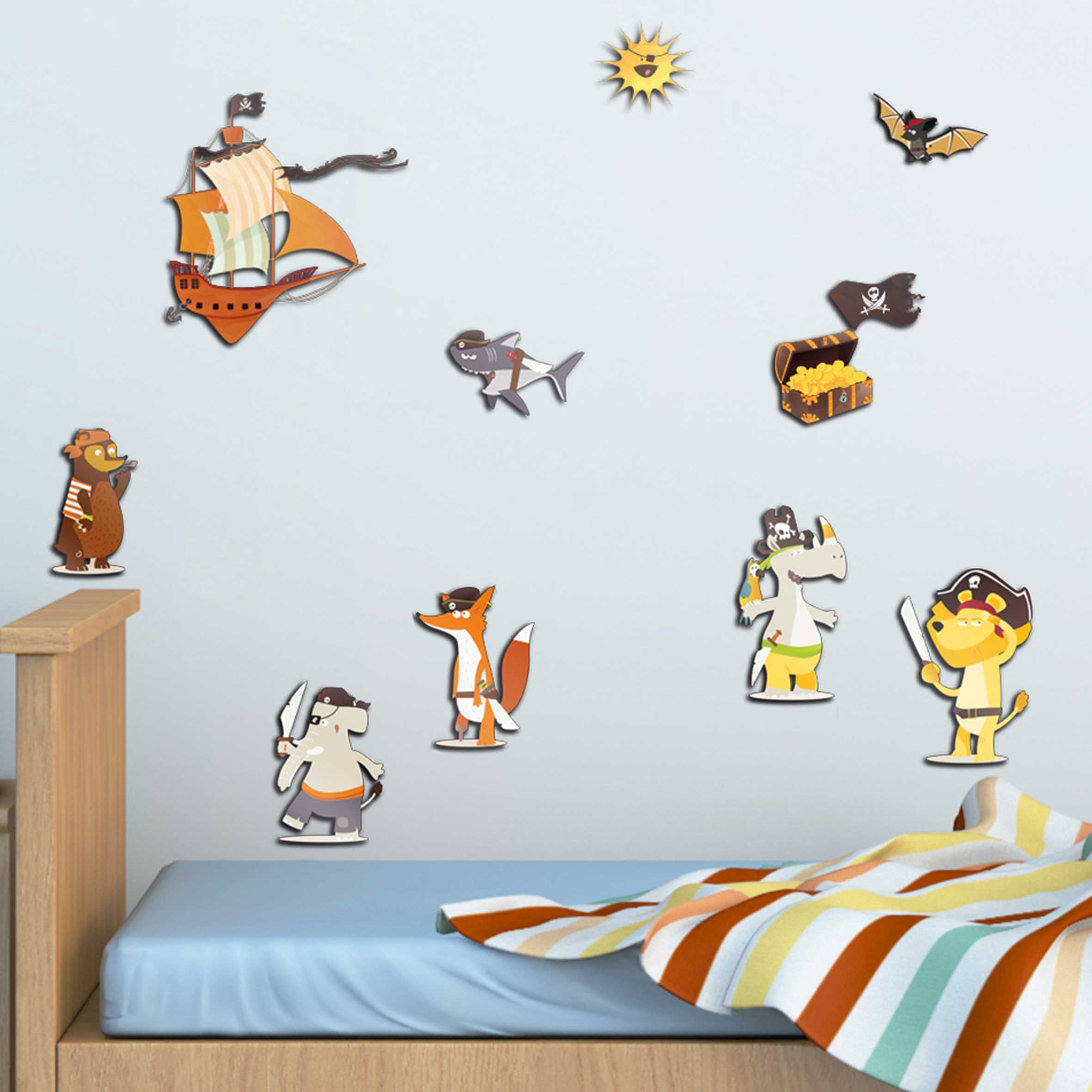 Stickers muraux 3D Pirates