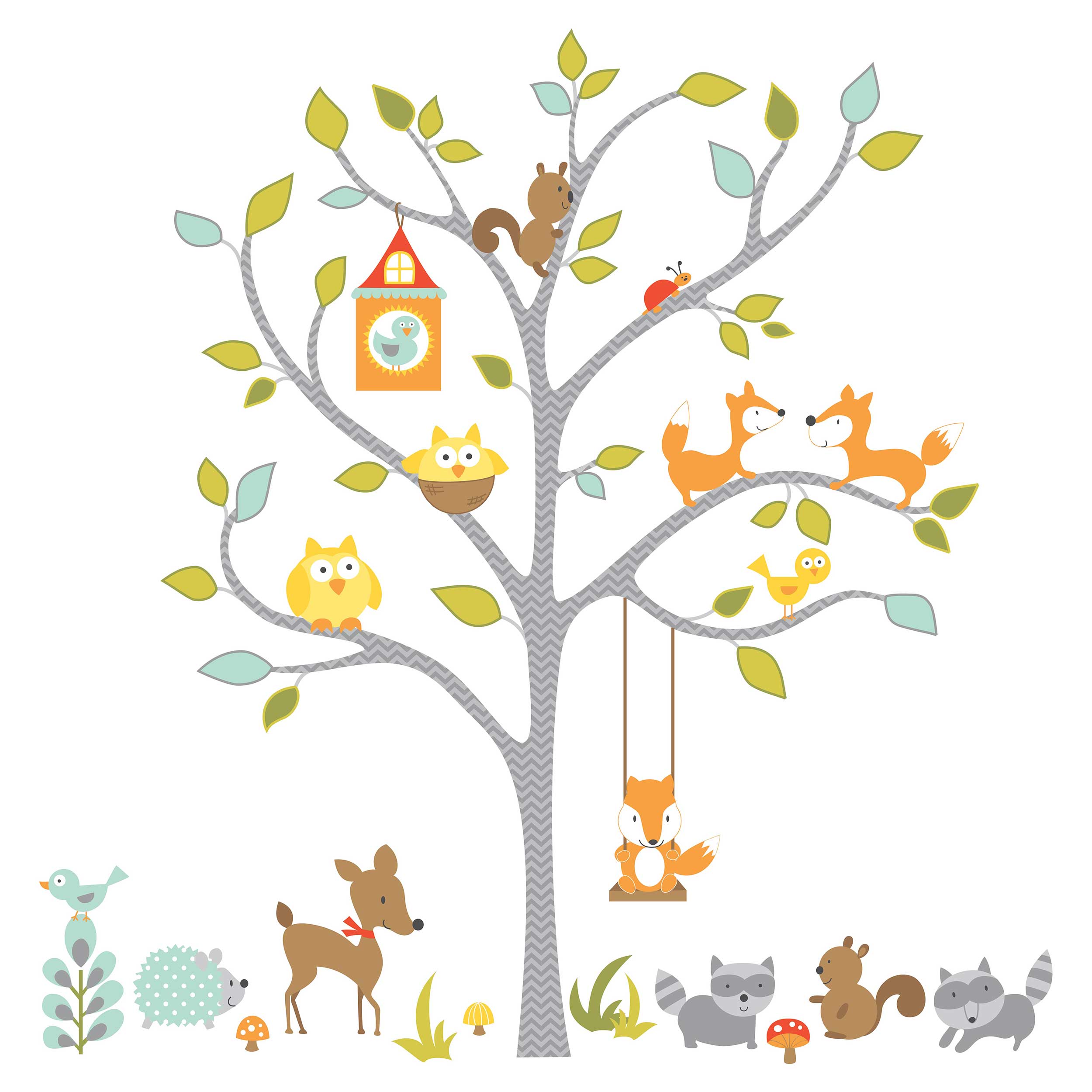 Stickers muraux Happy Woodland Fox & Friends Tree - Image 3
