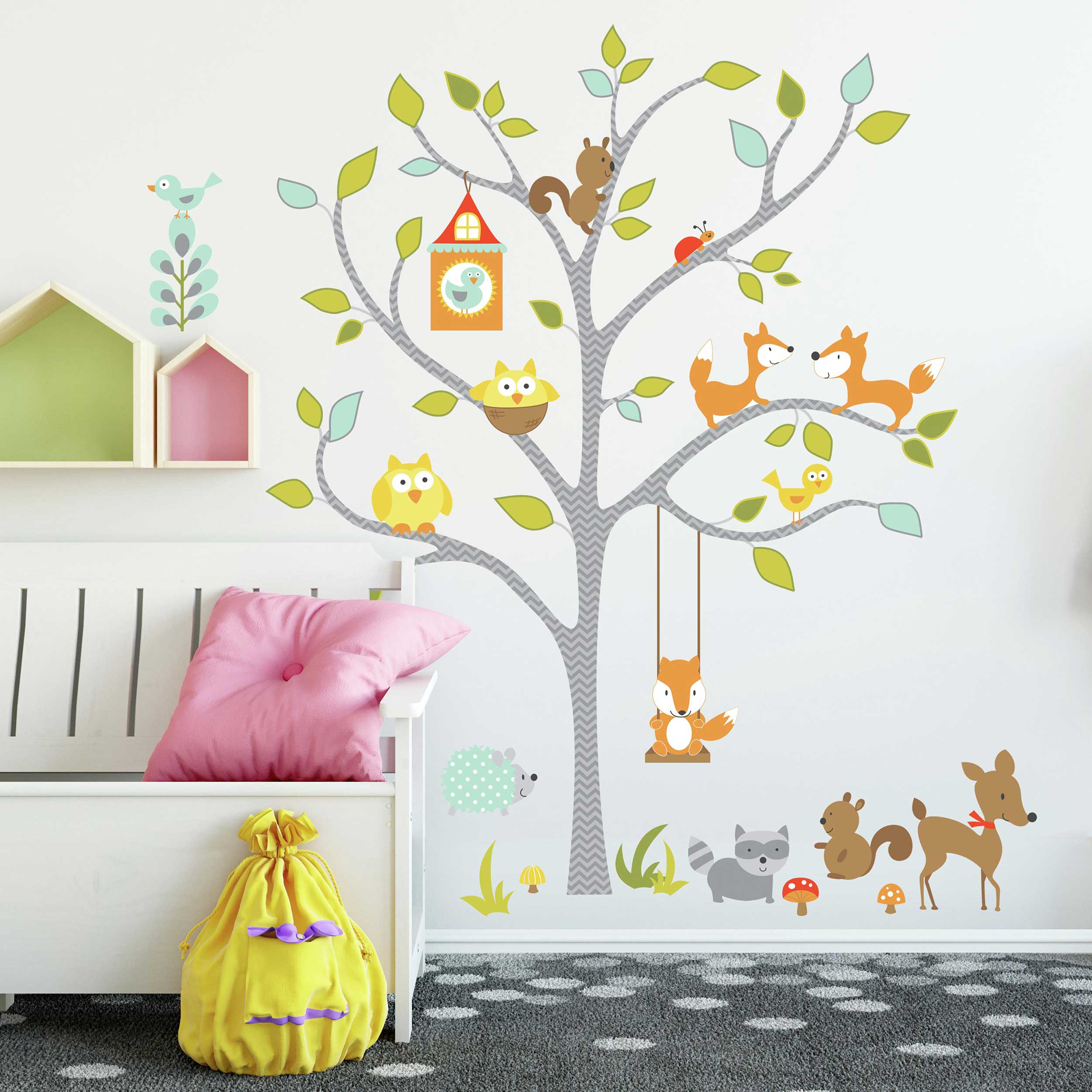 Stickers muraux Happy Woodland Fox & Friends Tree - Image 5