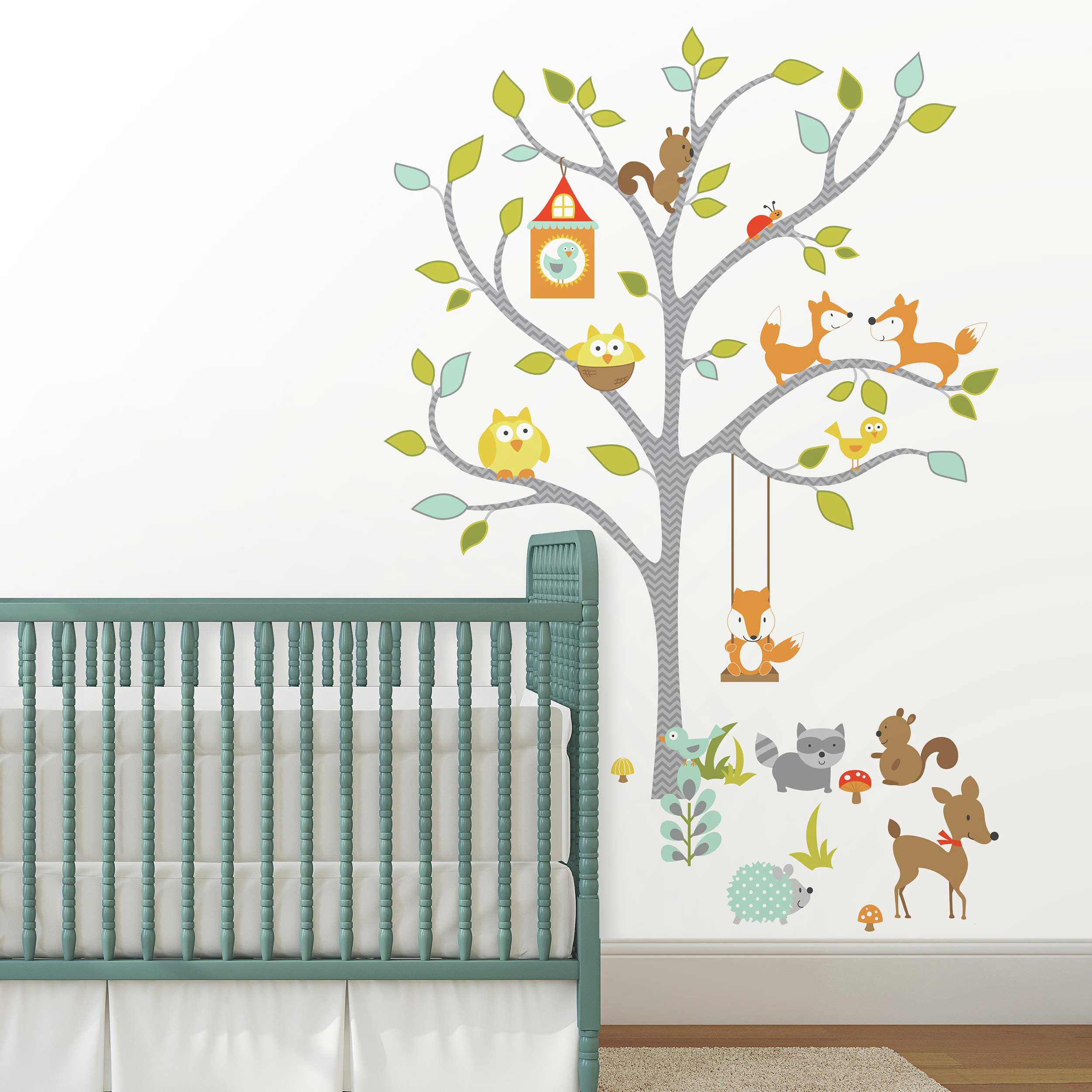 Stickers muraux Happy Woodland Fox & Friends Tree