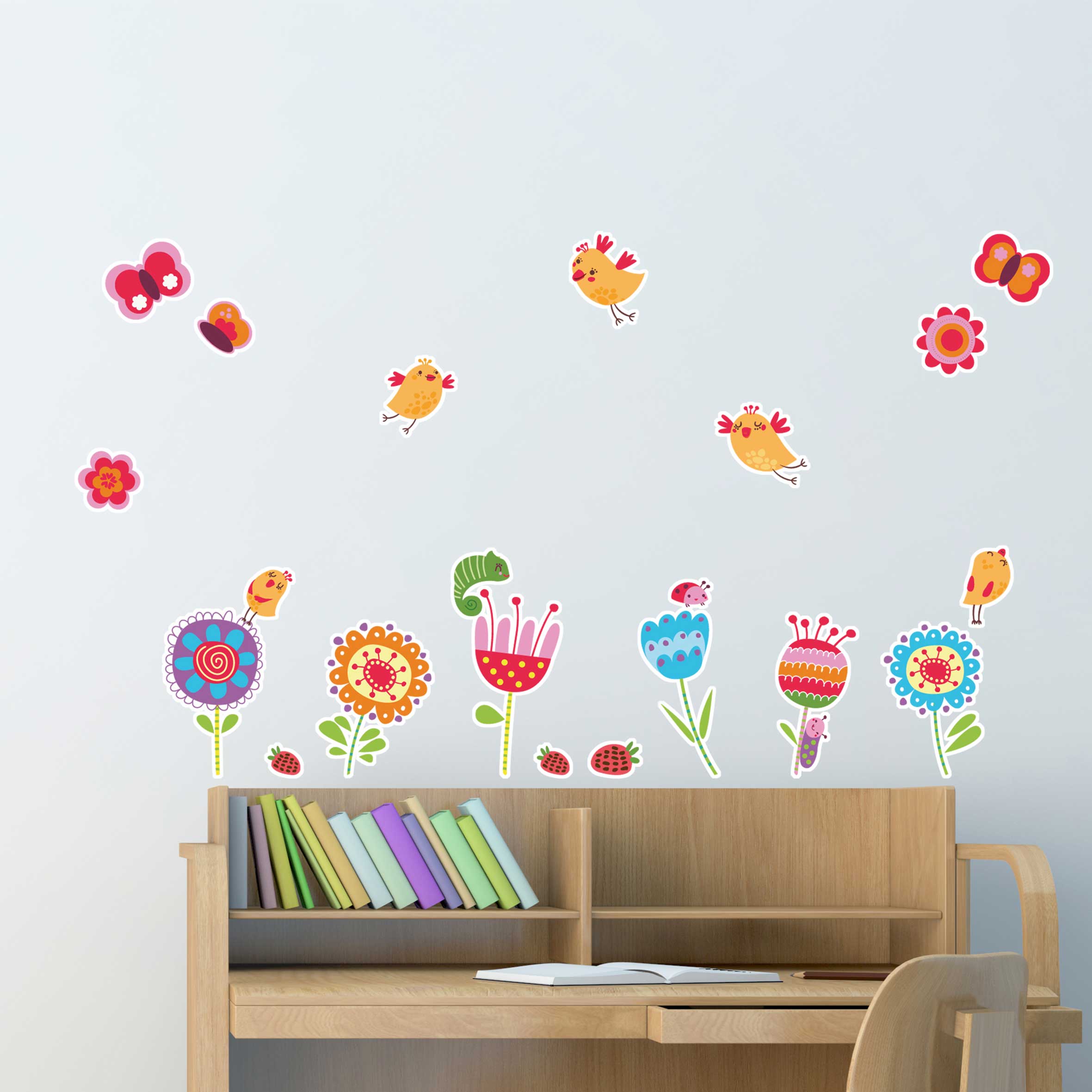 Stickers muraux Oiseaux et Fleurs